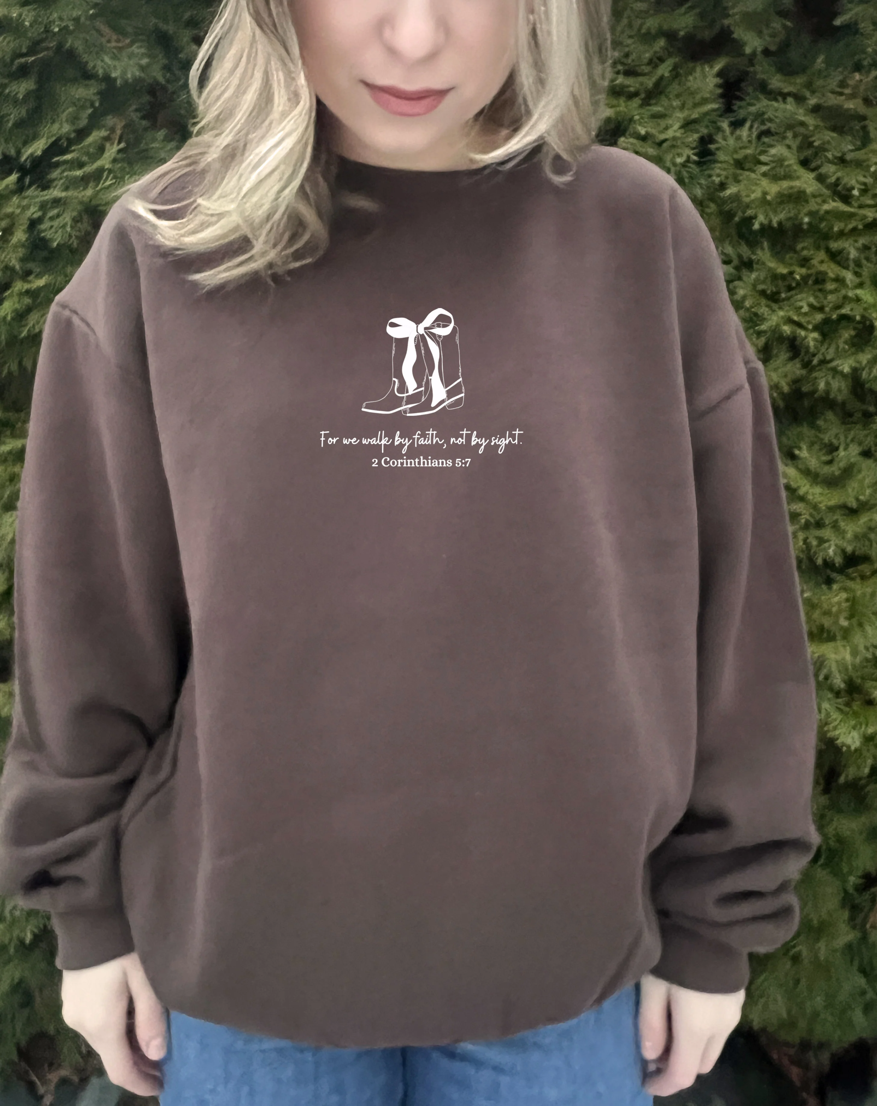 FOR WE WALK BY FAITH NOT BY SIGHT UNISEX SWEATSHIRT - Image 2
