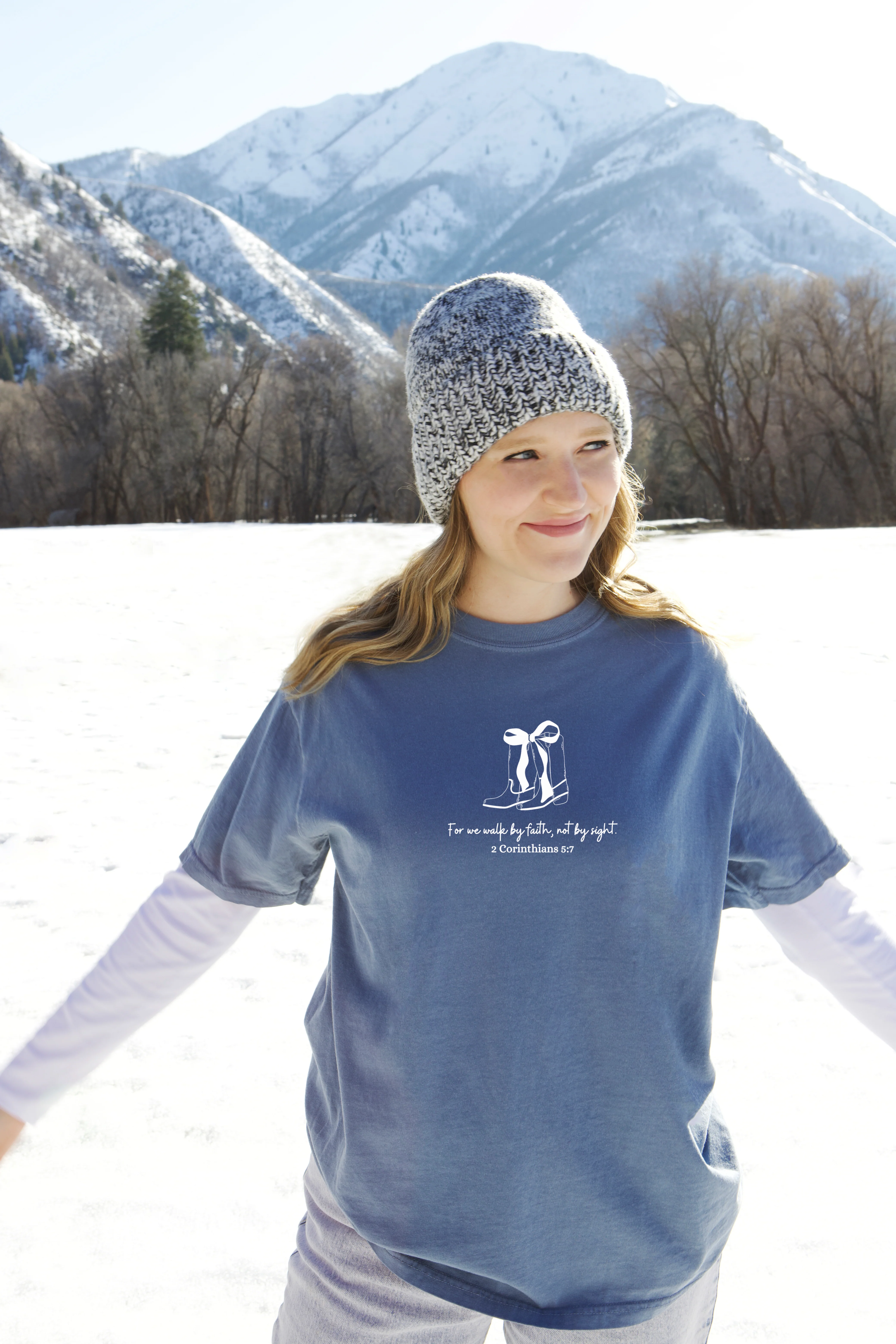 FOR WE WALK BY FAITH, NOT BY SIGHT UNISEX TEE - Image 4
