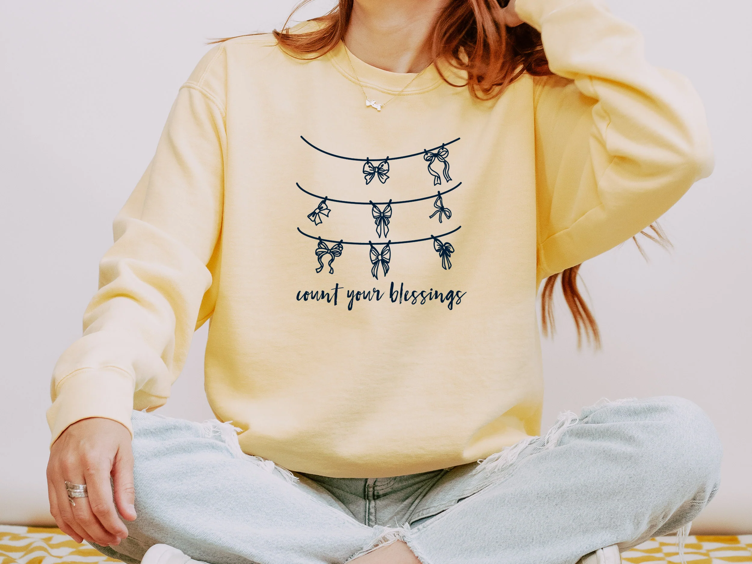 COUNT YOUR BLESSINGS UNISEX SWEATSHIRT - Image 3