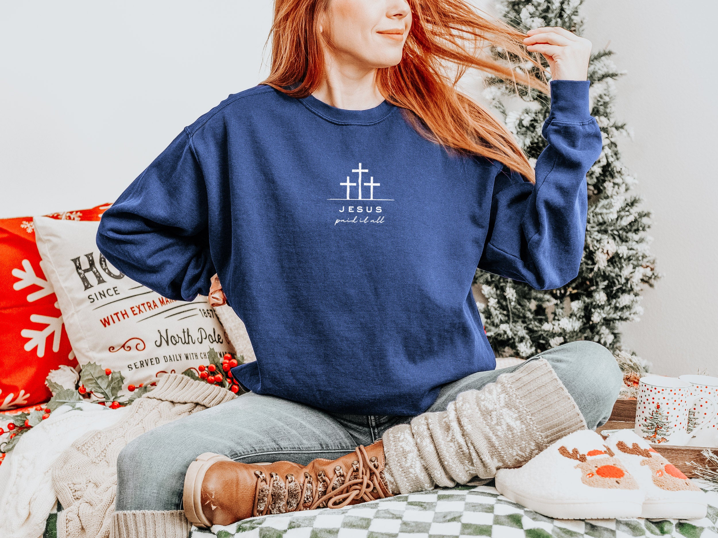 JESUS PAID IT ALL UNISEX SWEATSHIRT - Image 2