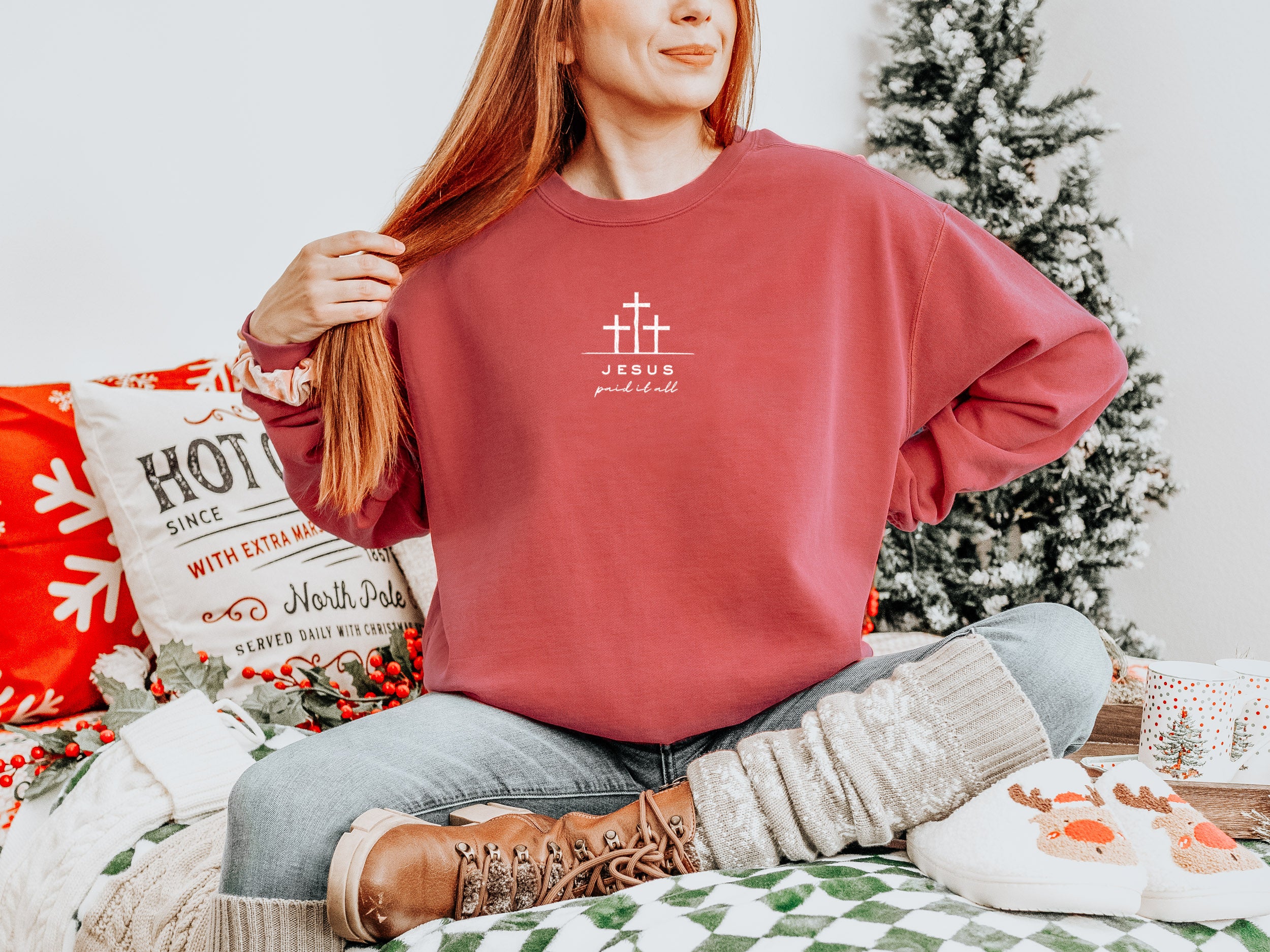 JESUS PAID IT ALL UNISEX SWEATSHIRT - Image 3
