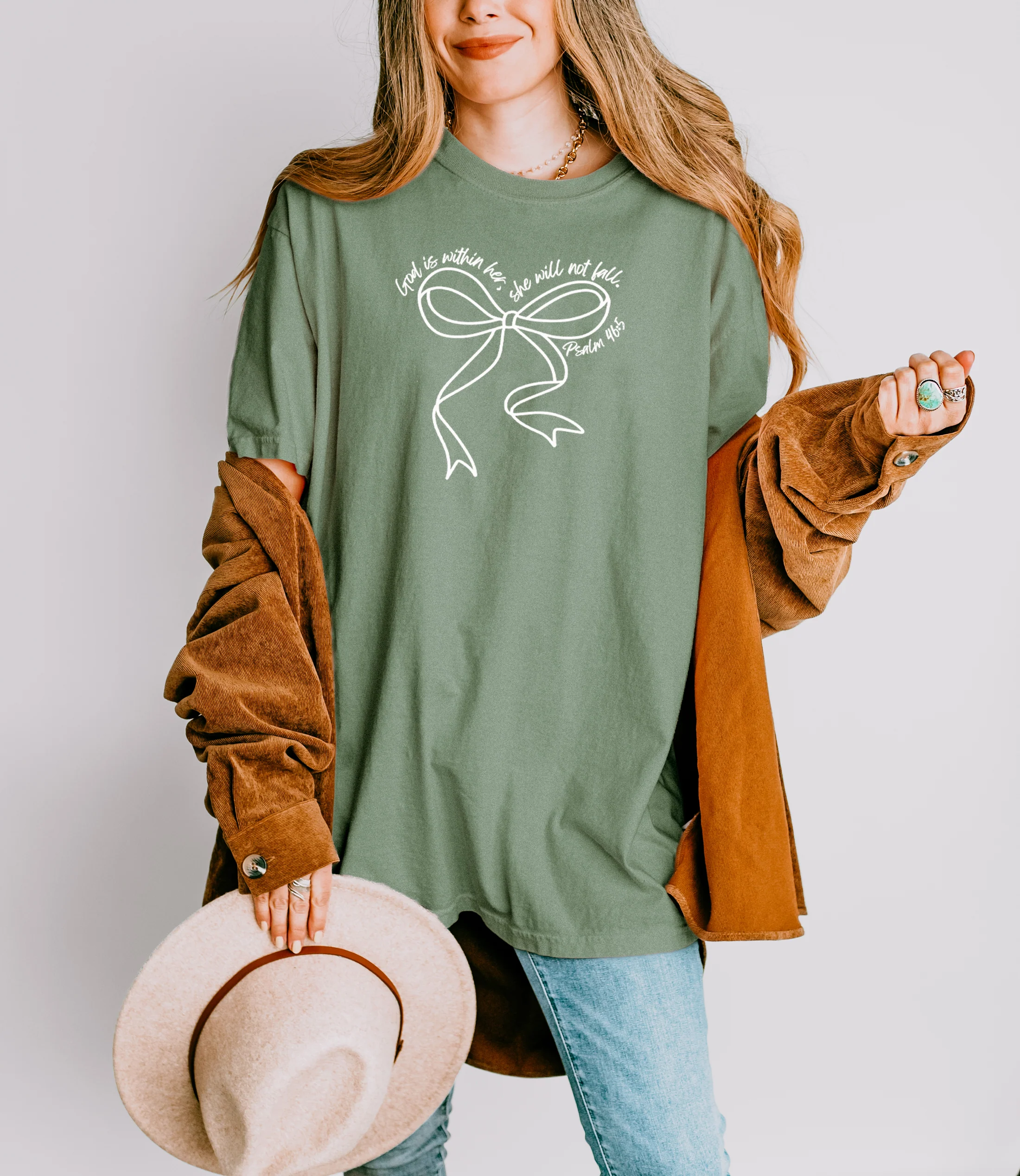 GOD IS WITHIN HER, SHE WILL NOT FALL UNISEX TEE - Image 2