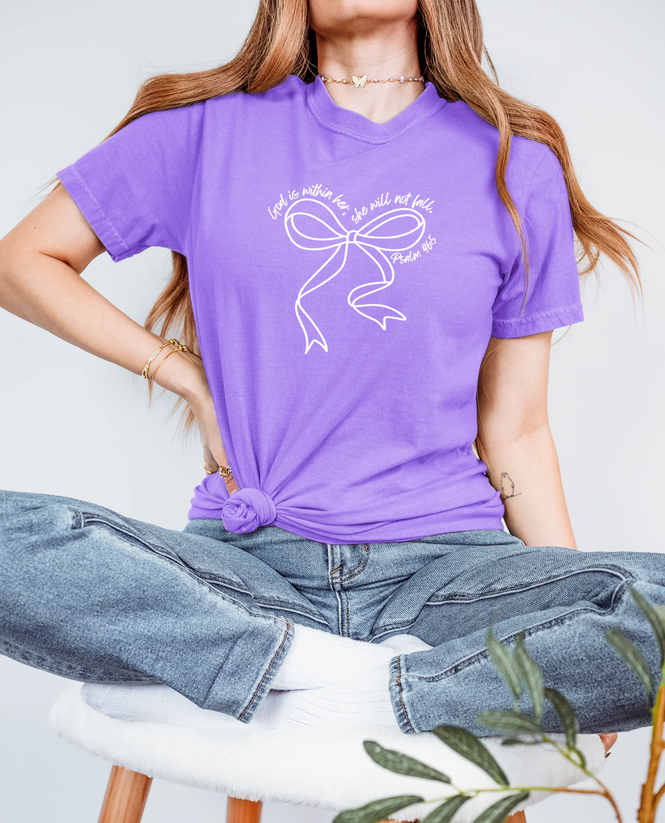 GOD IS WITHIN HER, SHE WILL NOT FALL UNISEX TEE - Image 3