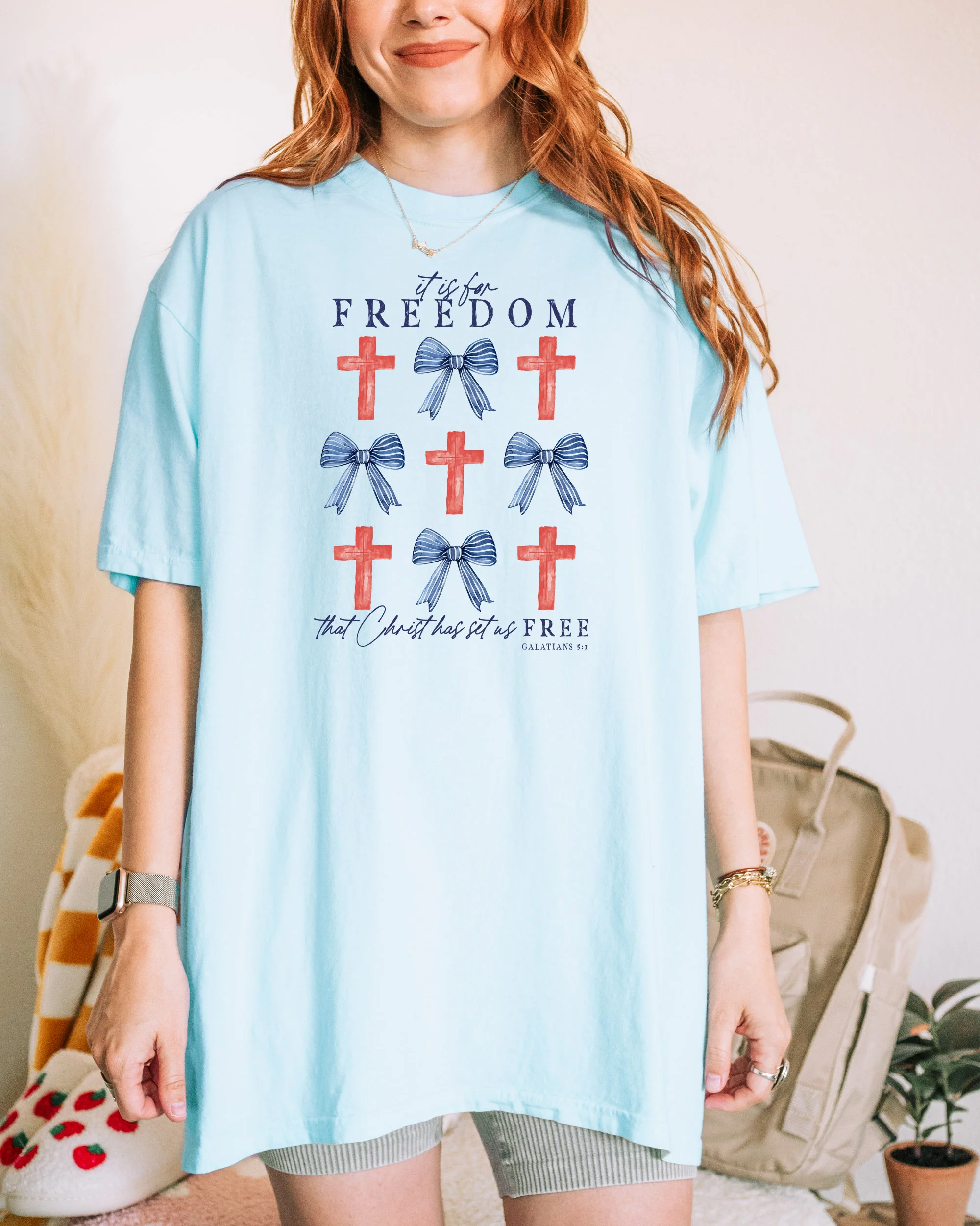 IT IS FOR FREEDOM THAT CHRIST HAS SET US FREE UNISEX TEE - Image 3