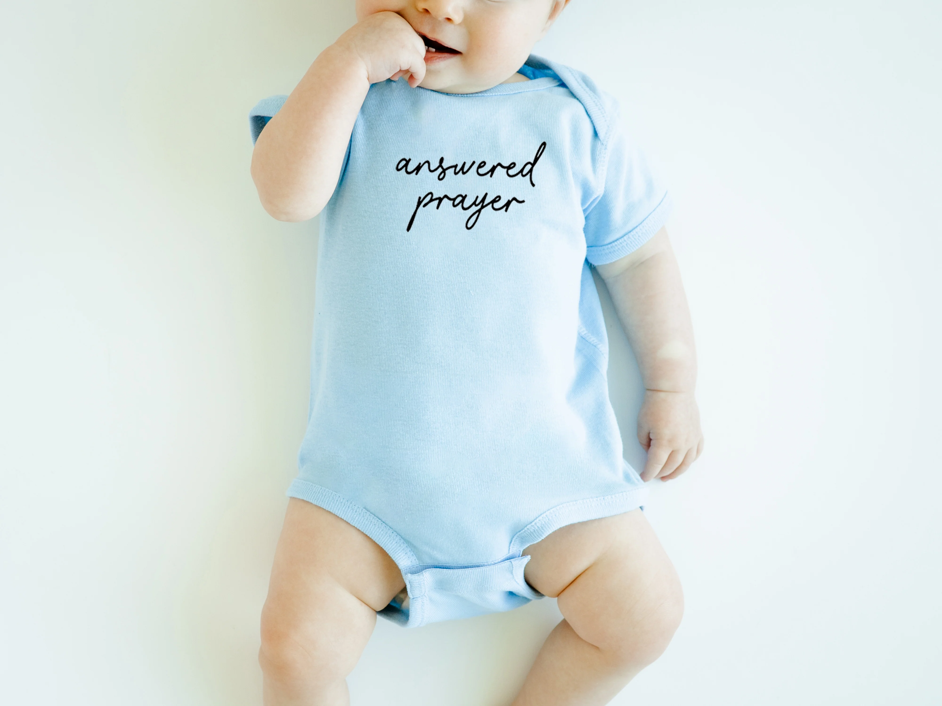 "ANSWERED PRAYER" BODYSUIT IN BLUE