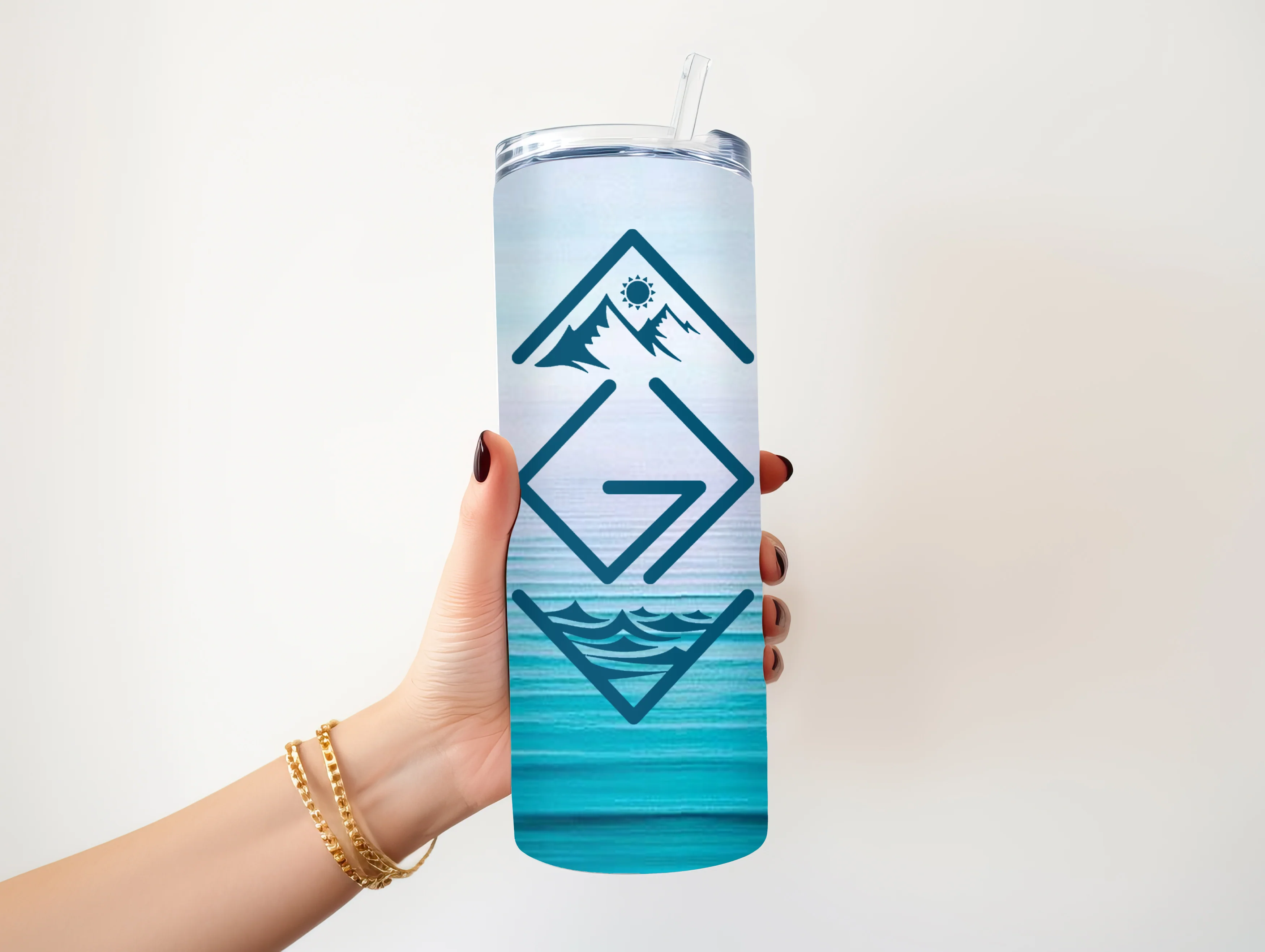 GOD IS GREATER THAN OUR HIGHS AND LOWS 20 OZ. STAINLESS STEEL SKINNY TUMBLER - Image 2