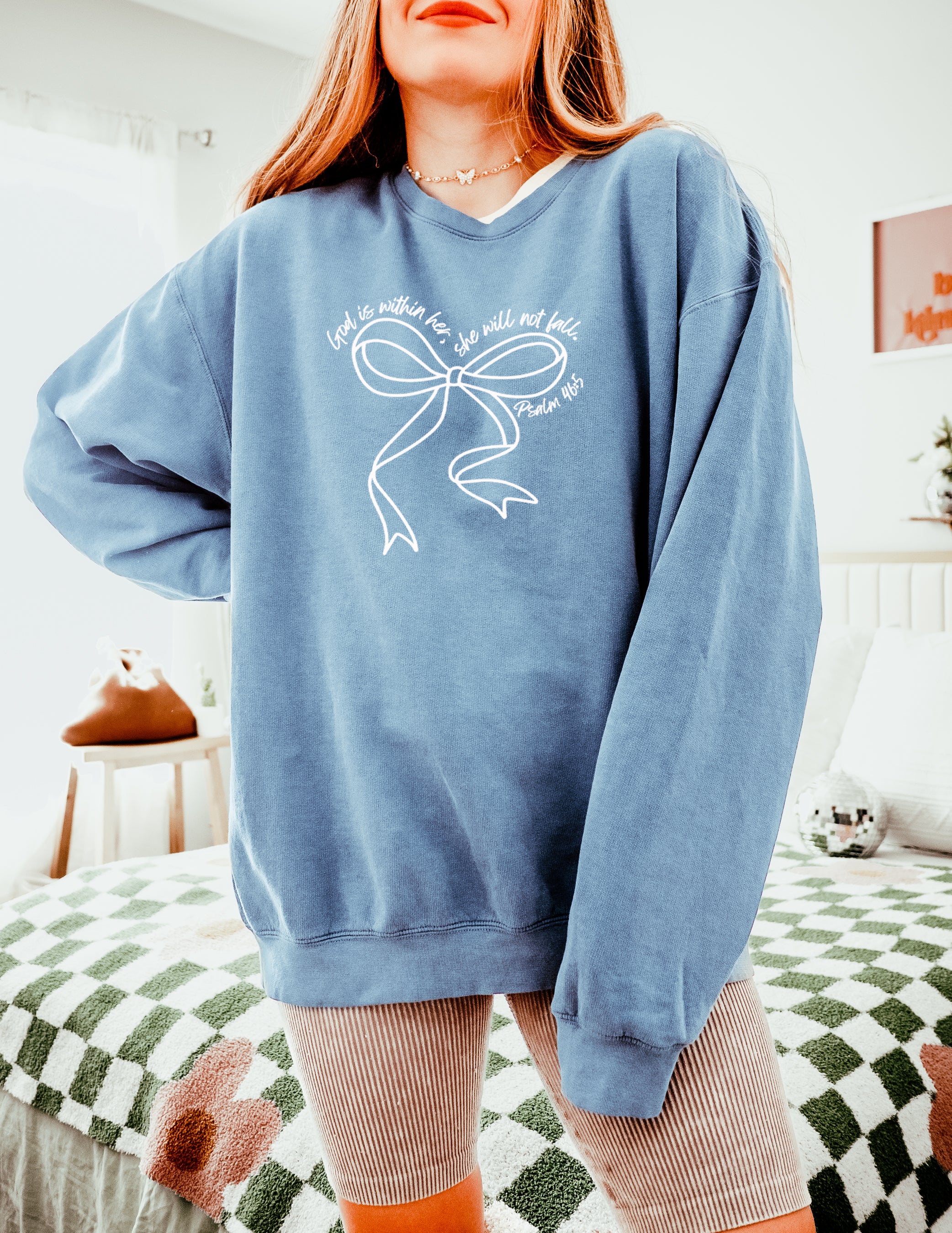 GOD IS WITHIN HER, SHE WILL NOT FALL UNISEX SWEATSHIRT