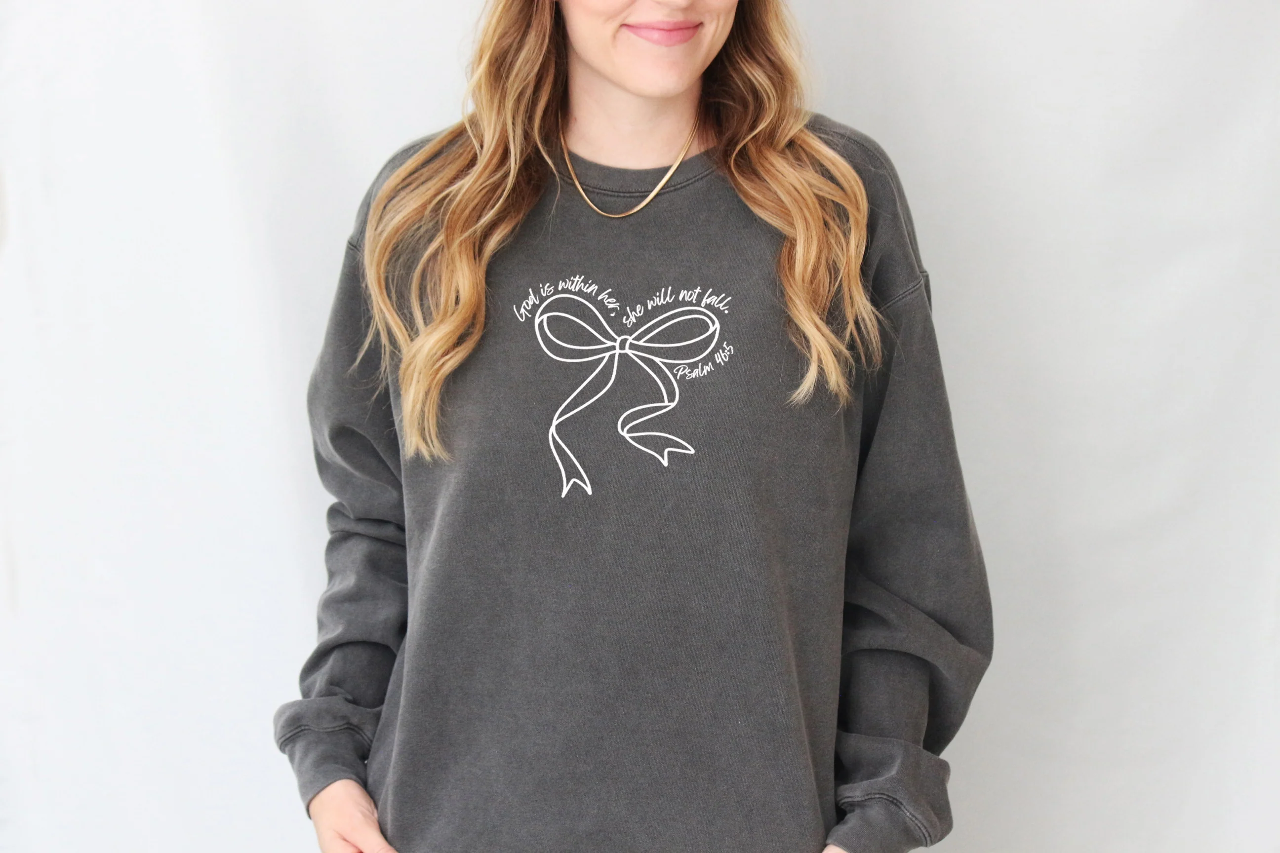 GOD IS WITHIN HER, SHE WILL NOT FALL UNISEX SWEATSHIRT - Image 2