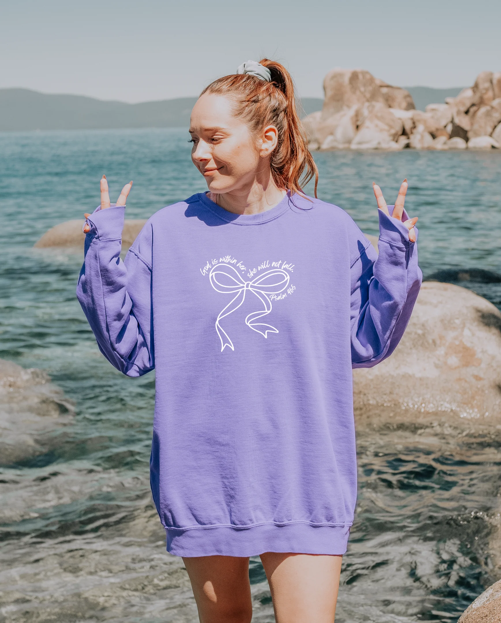 GOD IS WITHIN HER, SHE WILL NOT FALL UNISEX SWEATSHIRT - Image 3