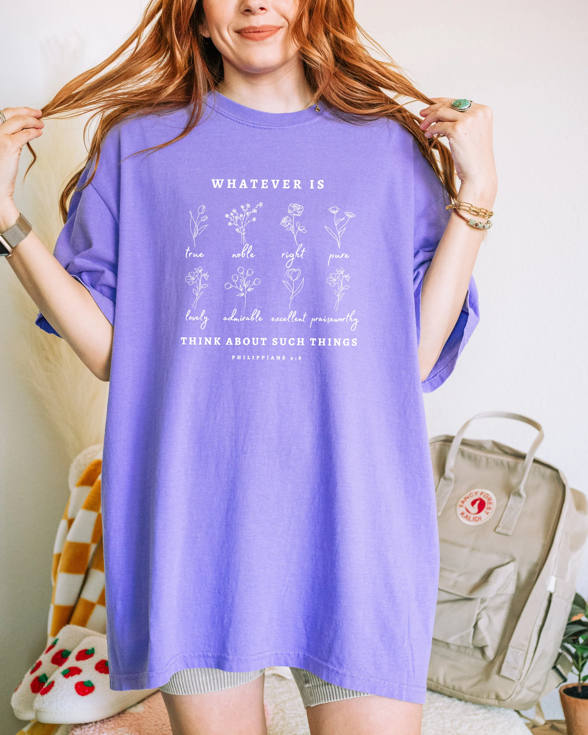 PHILIPPIANS 4:8 WHATEVER IS...THINK ABOUT SUCH THINGS UNISEX TEE - Image 2