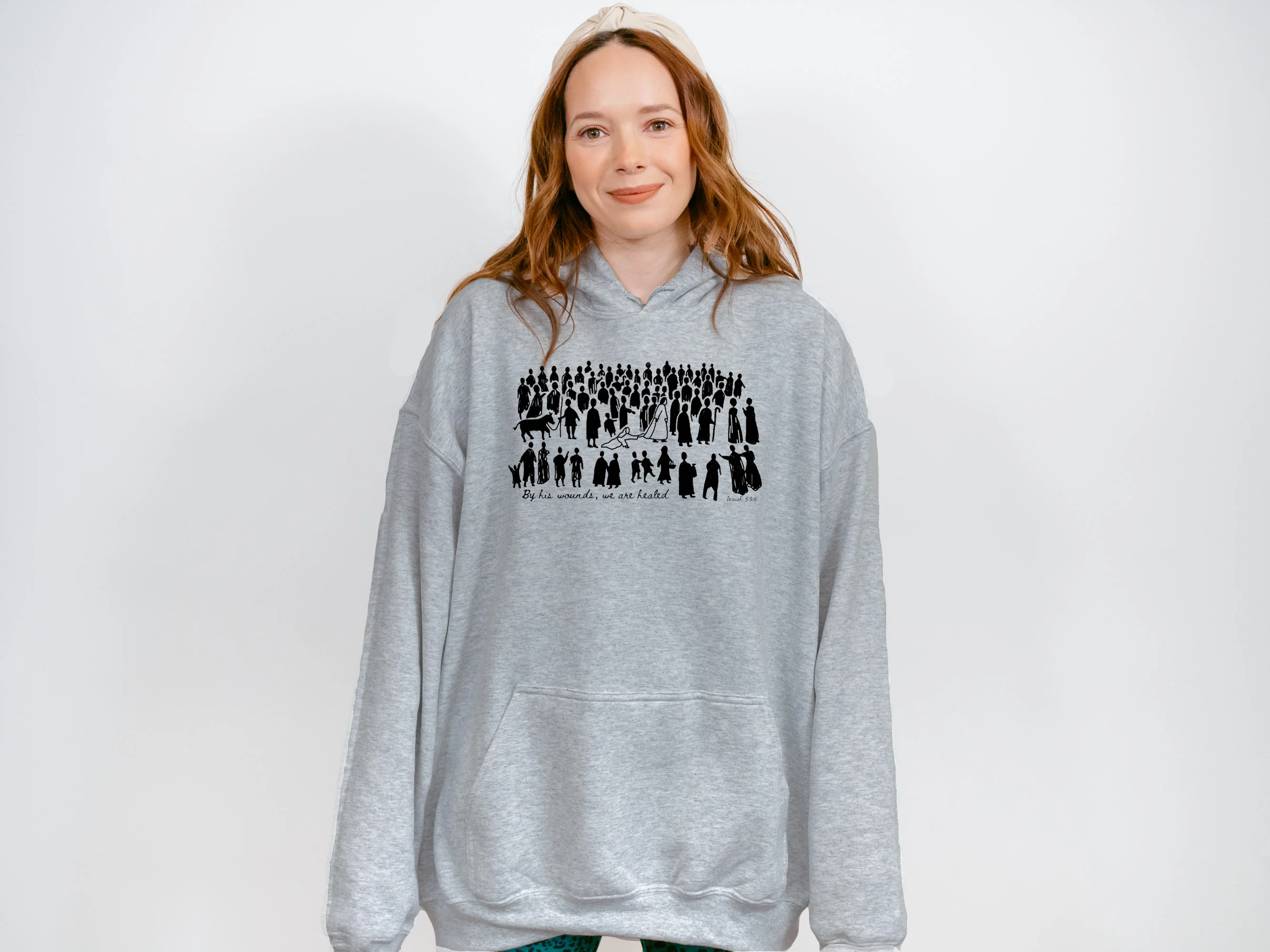BY HIS WOUNDS WE ARE HEALED UNISEX HOODED SWEATSHIRT - Image 3