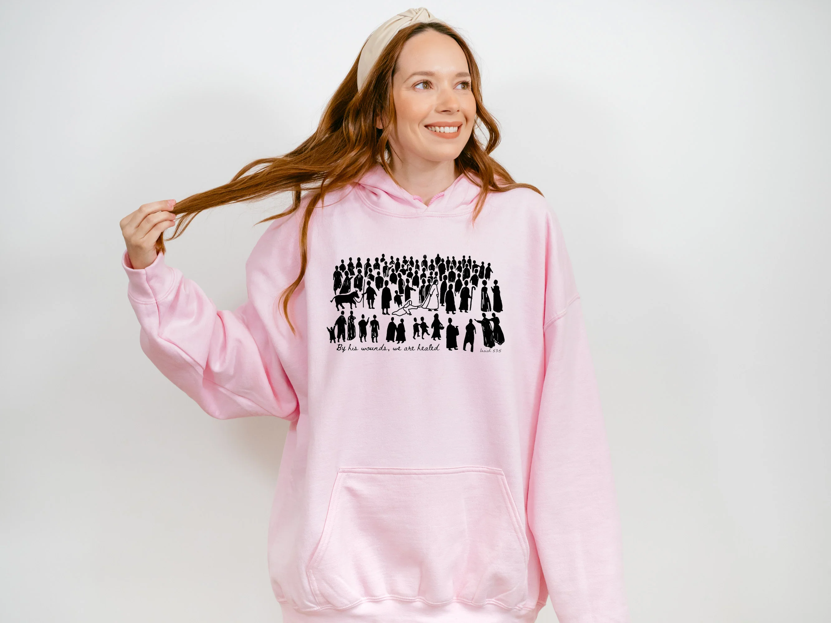 BY HIS WOUNDS WE ARE HEALED UNISEX HOODED SWEATSHIRT - Image 4