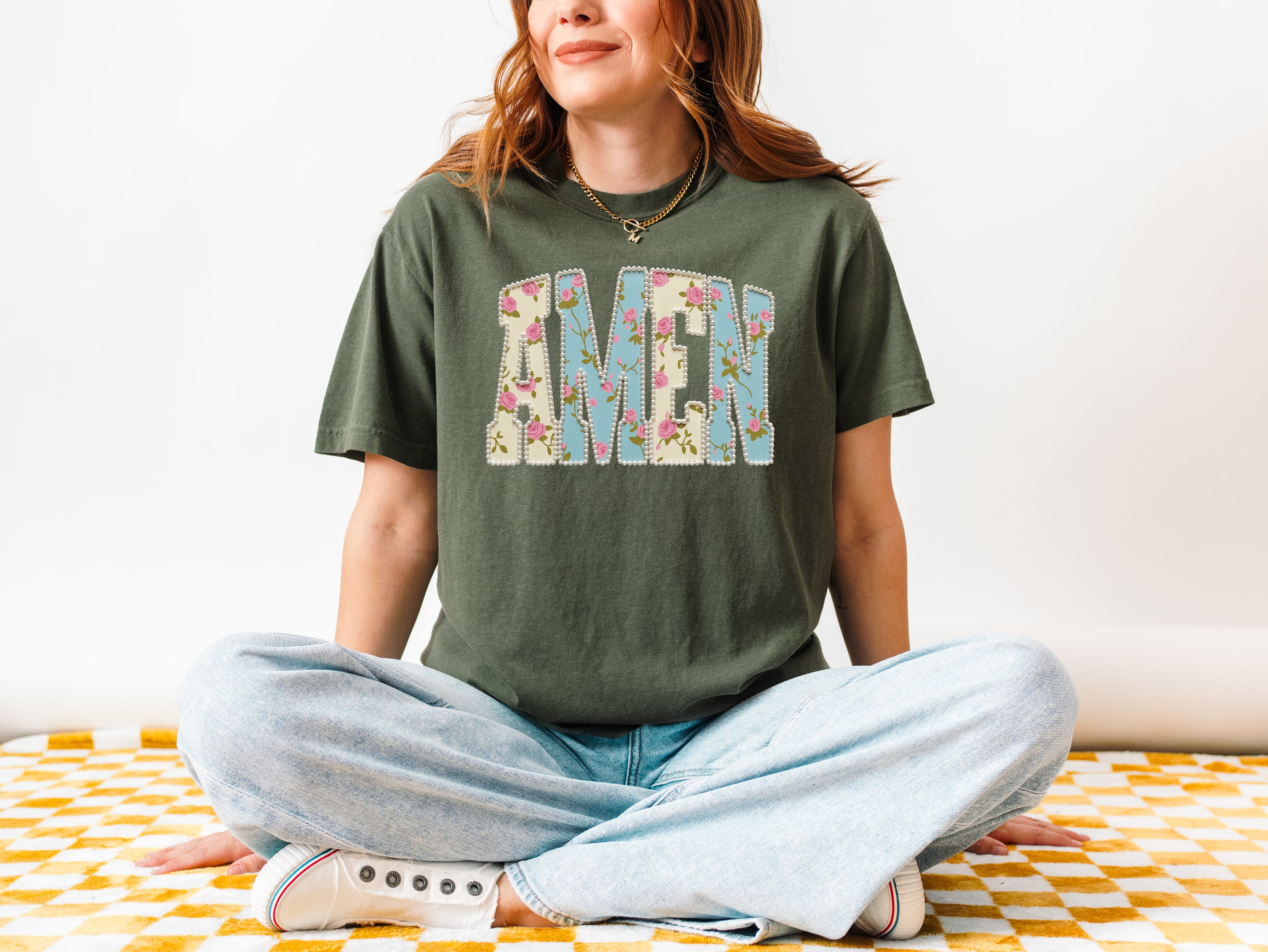 FLORAL AMEN UNISEX TEE - Image 3