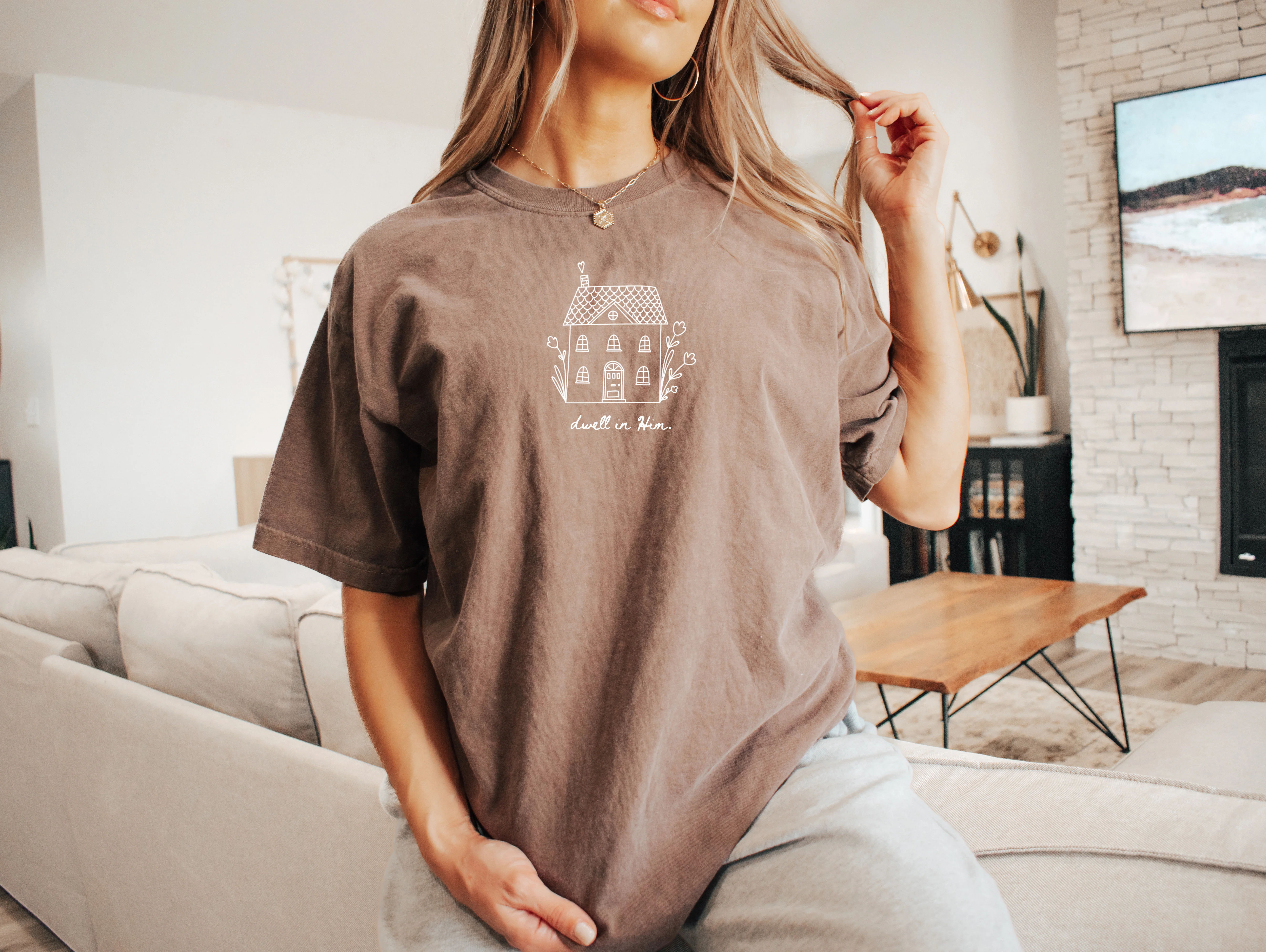 DWELL IN HIM UNISEX TEE - Image 2