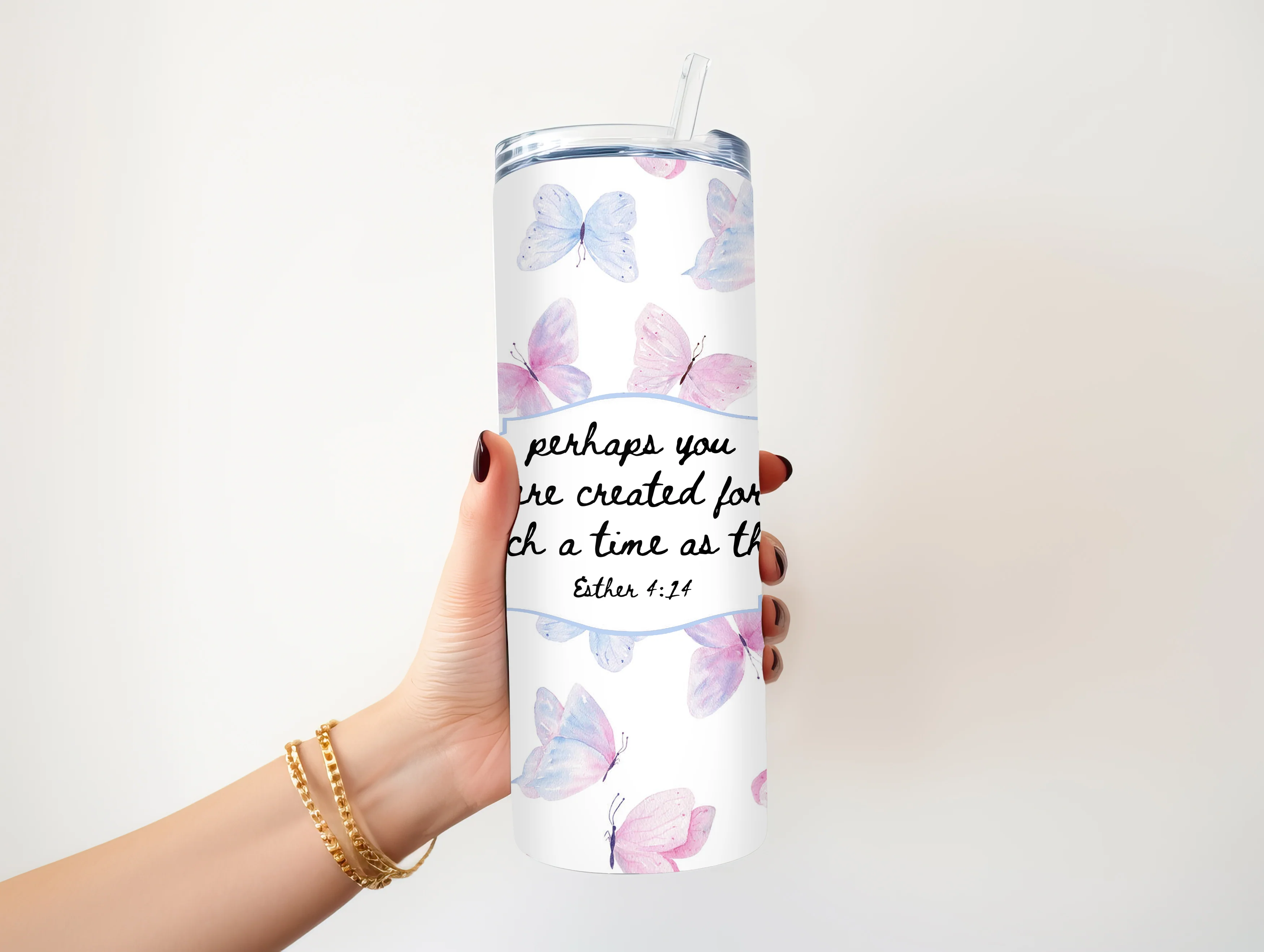 PERHAPS YOU WERE CREATED FOR SUCH A TIME AS THIS 20 OZ. SKINNY STAINLESS STEEL TUMBLER - Image 2