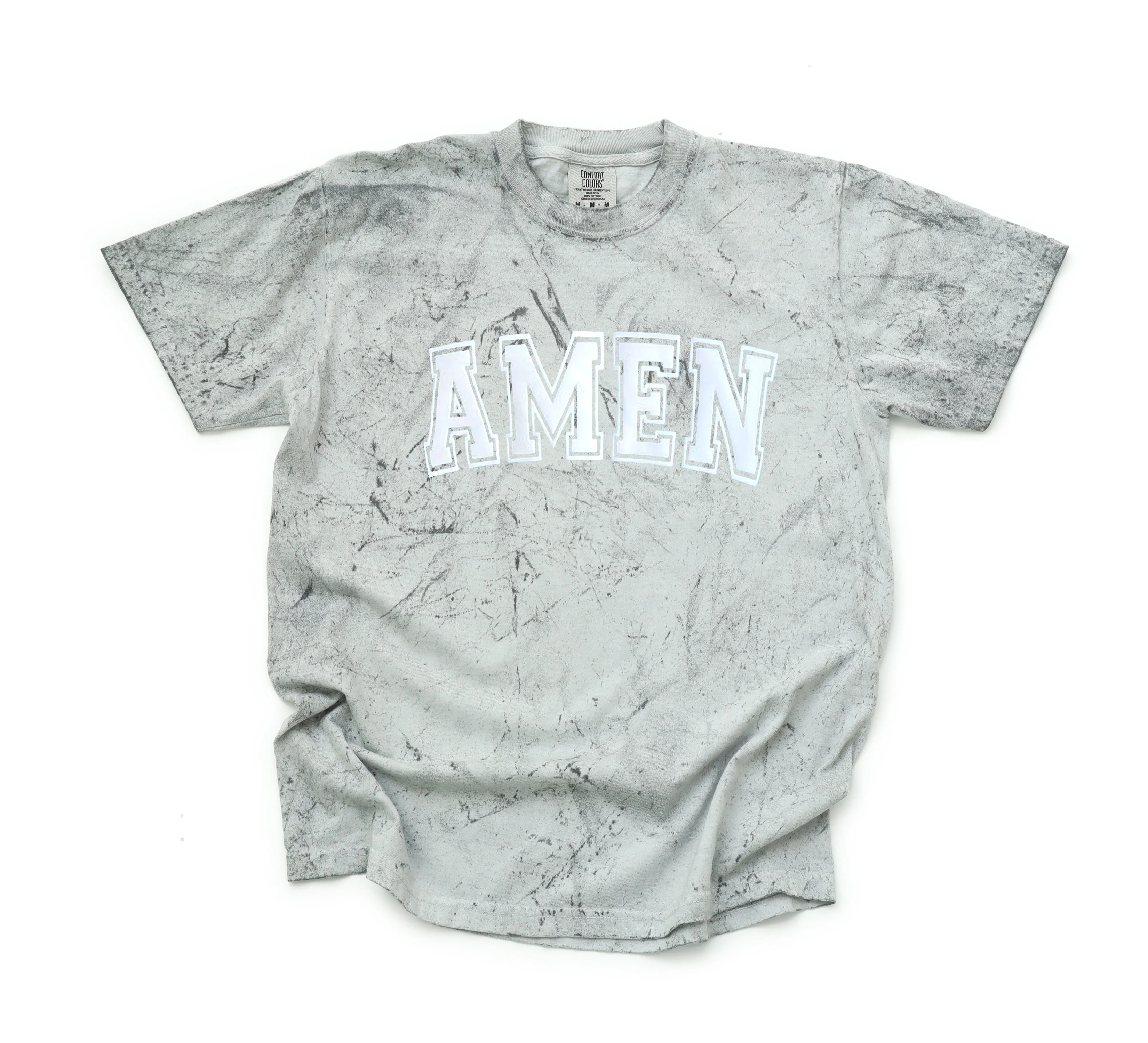 AMEN UNISEX TEE (PUFFED WHITE DESIGN) - Image 3