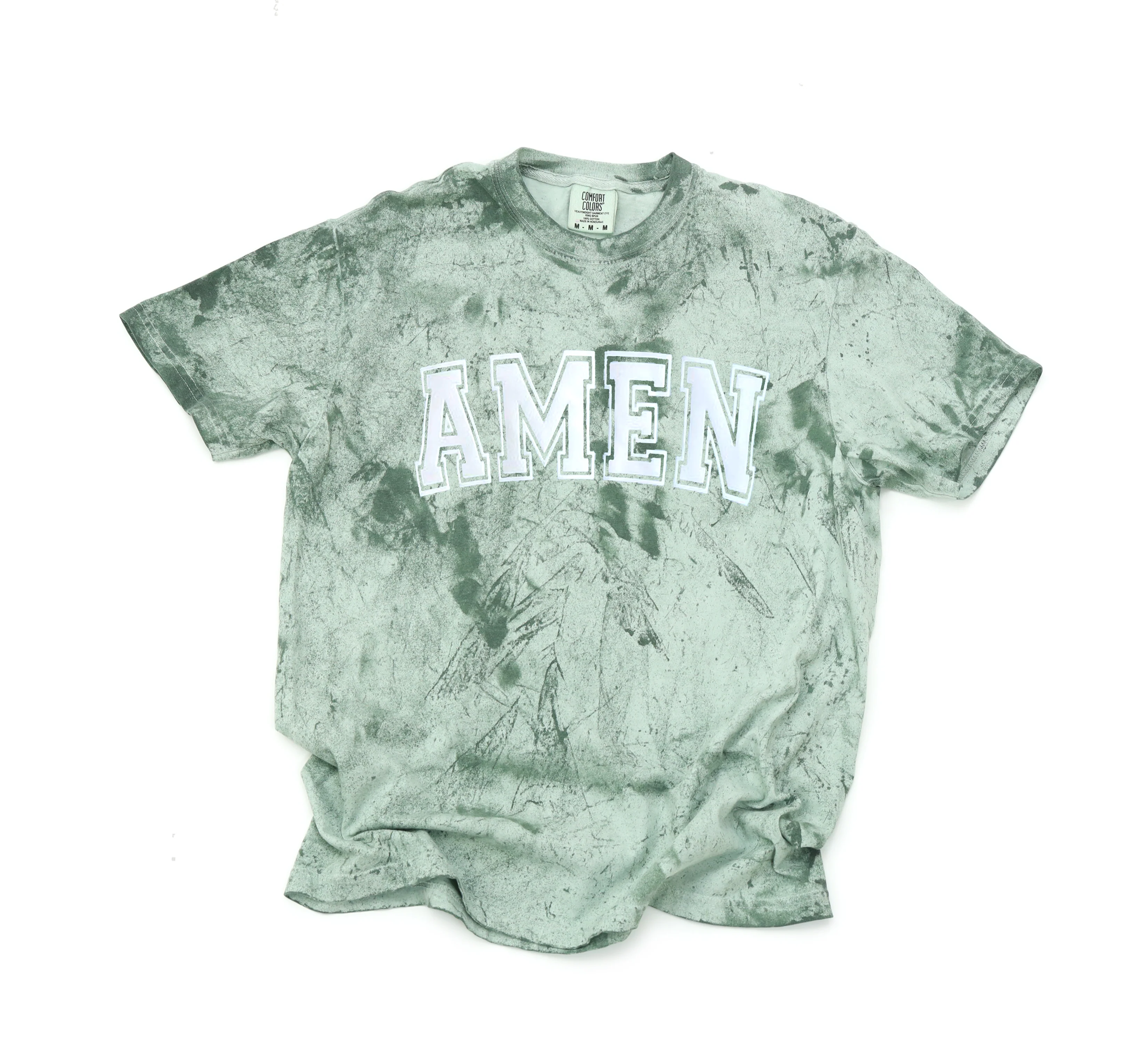 AMEN UNISEX TEE (PUFFED WHITE DESIGN) - Image 4