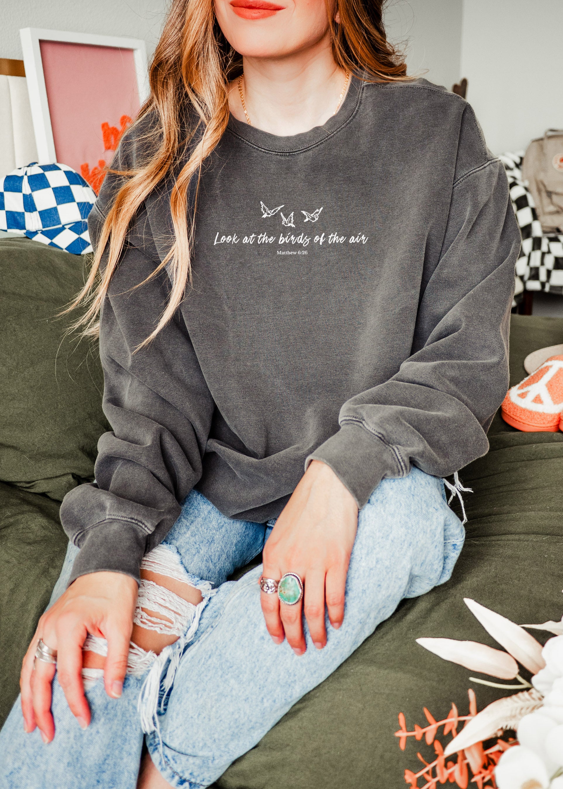 LOOK AT THE BIRDS OF THE AIR UNISEX SWEATSHIRT