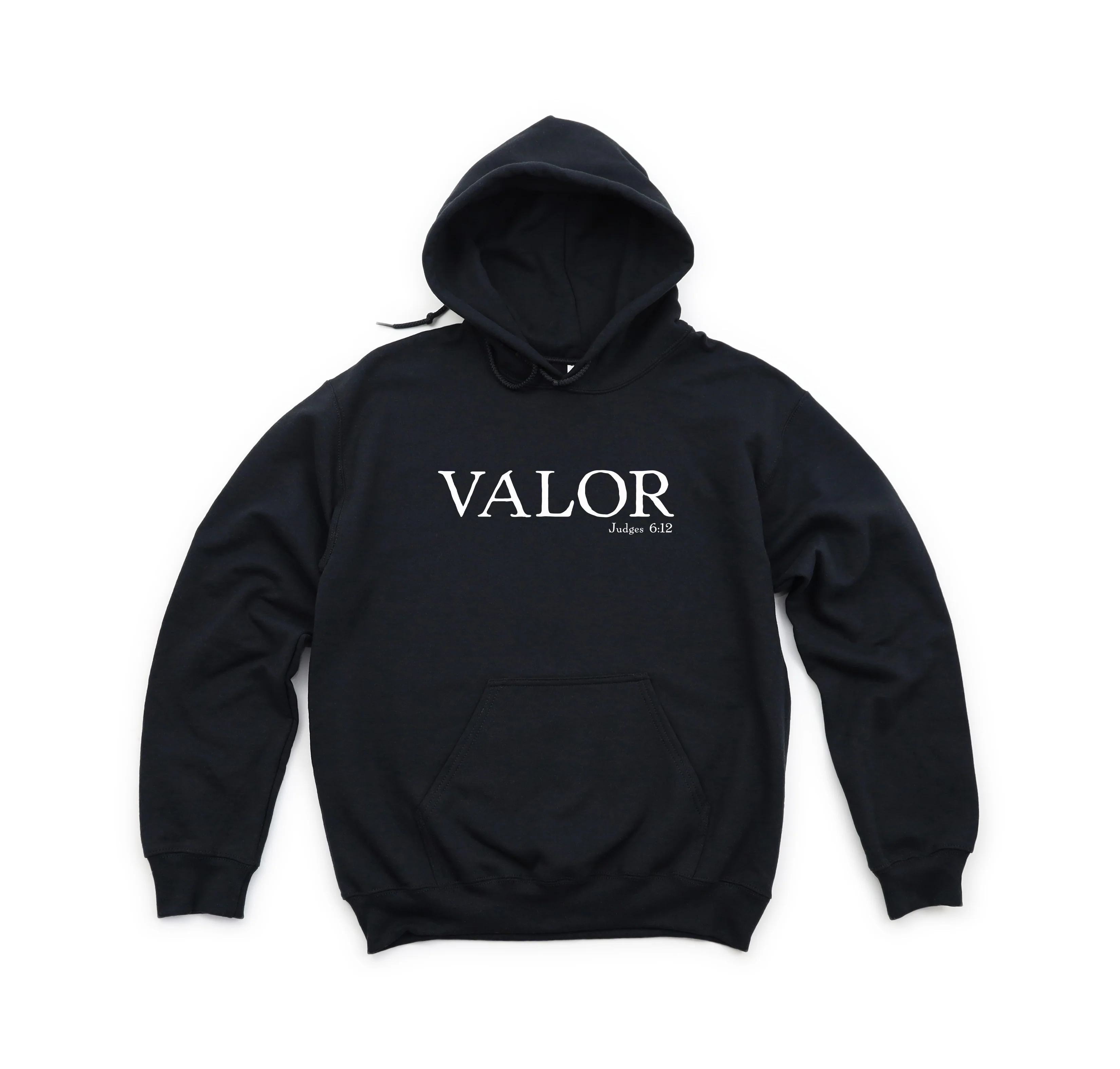 VALOR JUDGES 6:12 UNISEX BLACK HOODIE SWEATSHIRT - Image 2