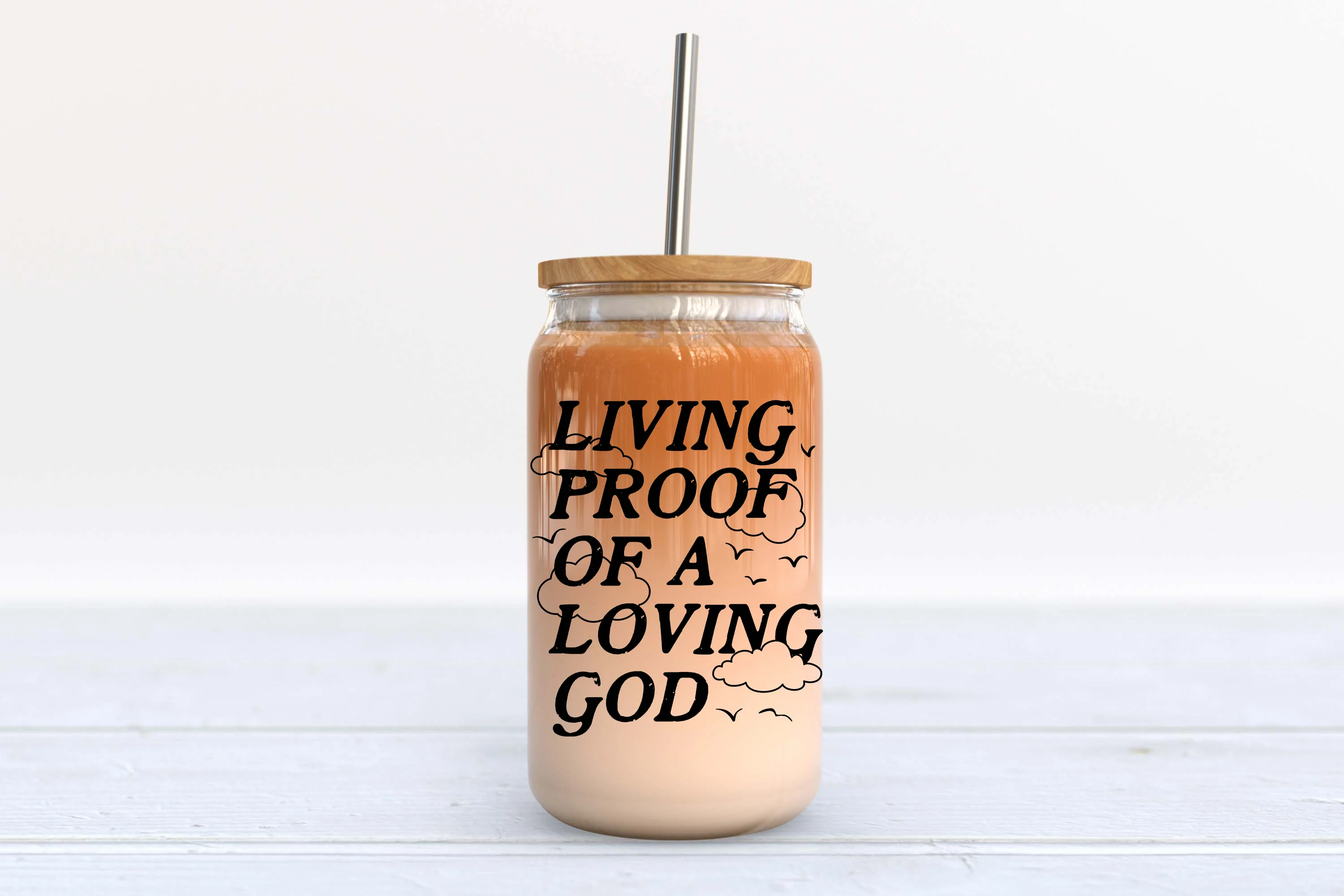 LIVING PROOF OF A LOVING GOD GLASS TUMBLER - Image 2
