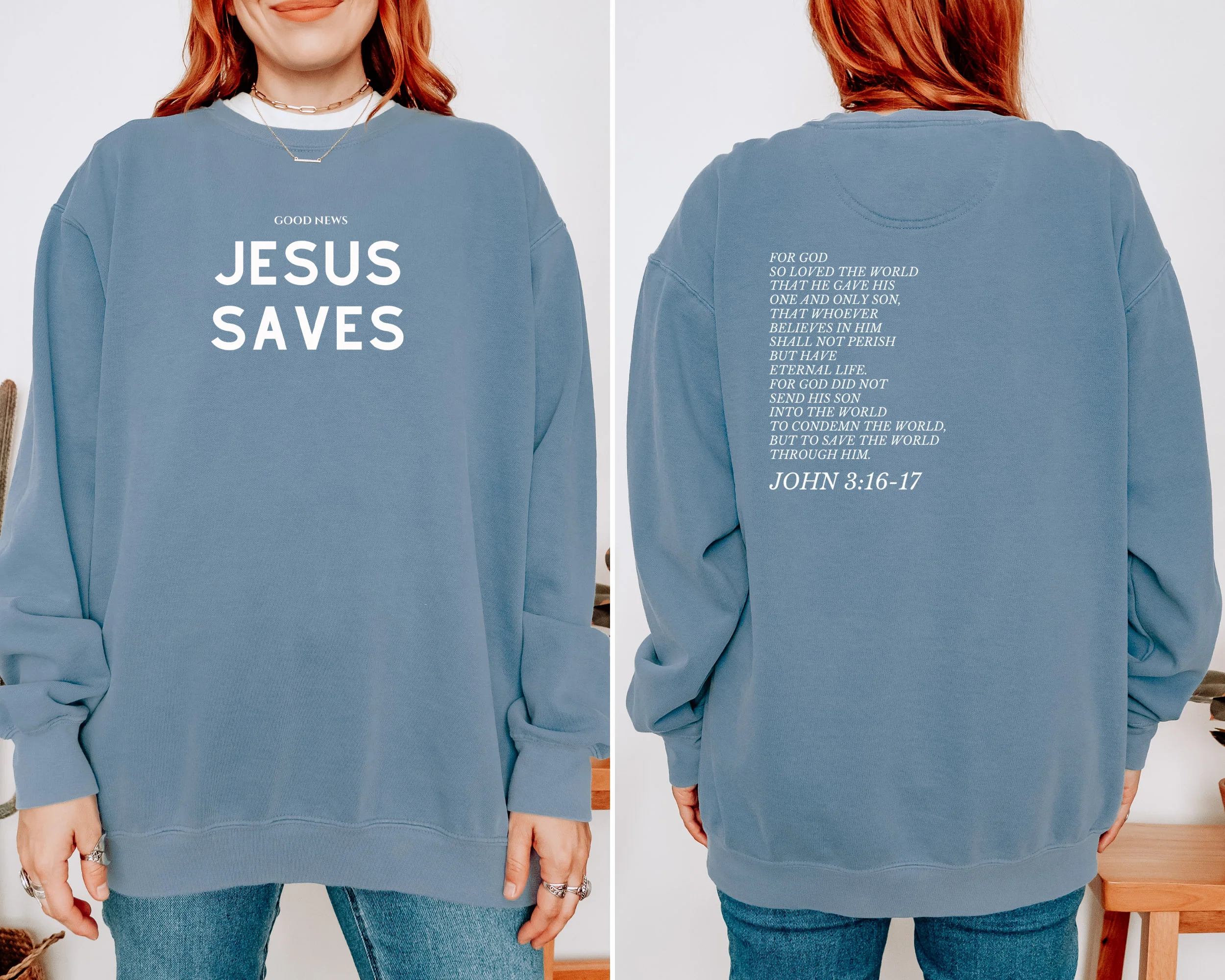 GOOD NEWS JESUS SAVES UNISEX SWEATSHIRT - Image 3
