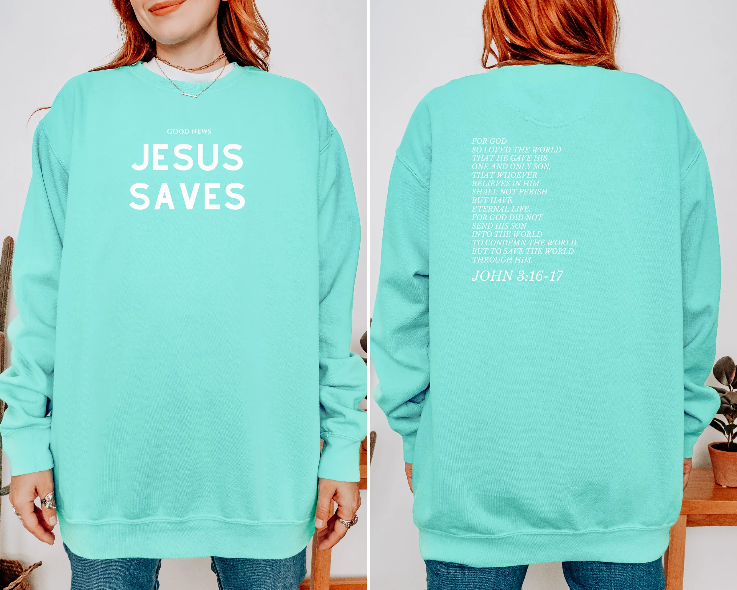 GOOD NEWS JESUS SAVES UNISEX SWEATSHIRT - Image 4
