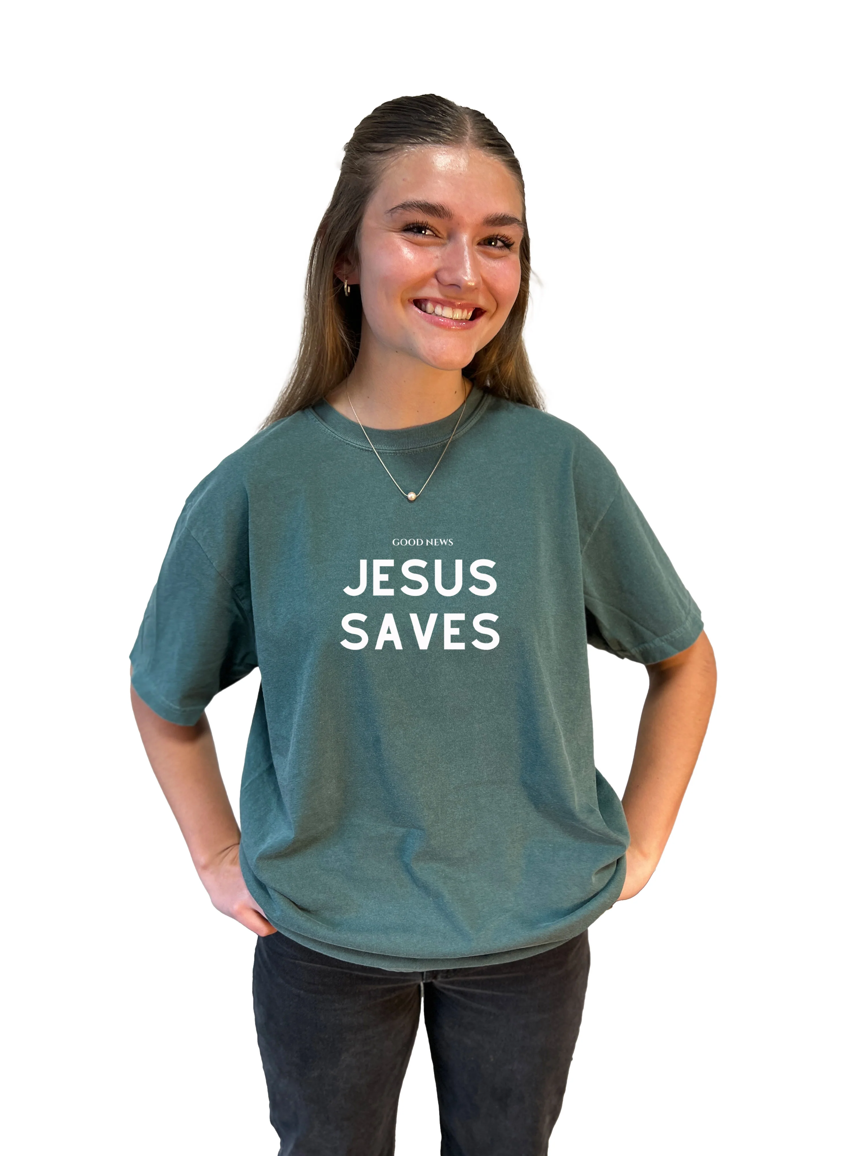 GOOD NEWS JESUS SAVES UNISEX TEE - Image 3