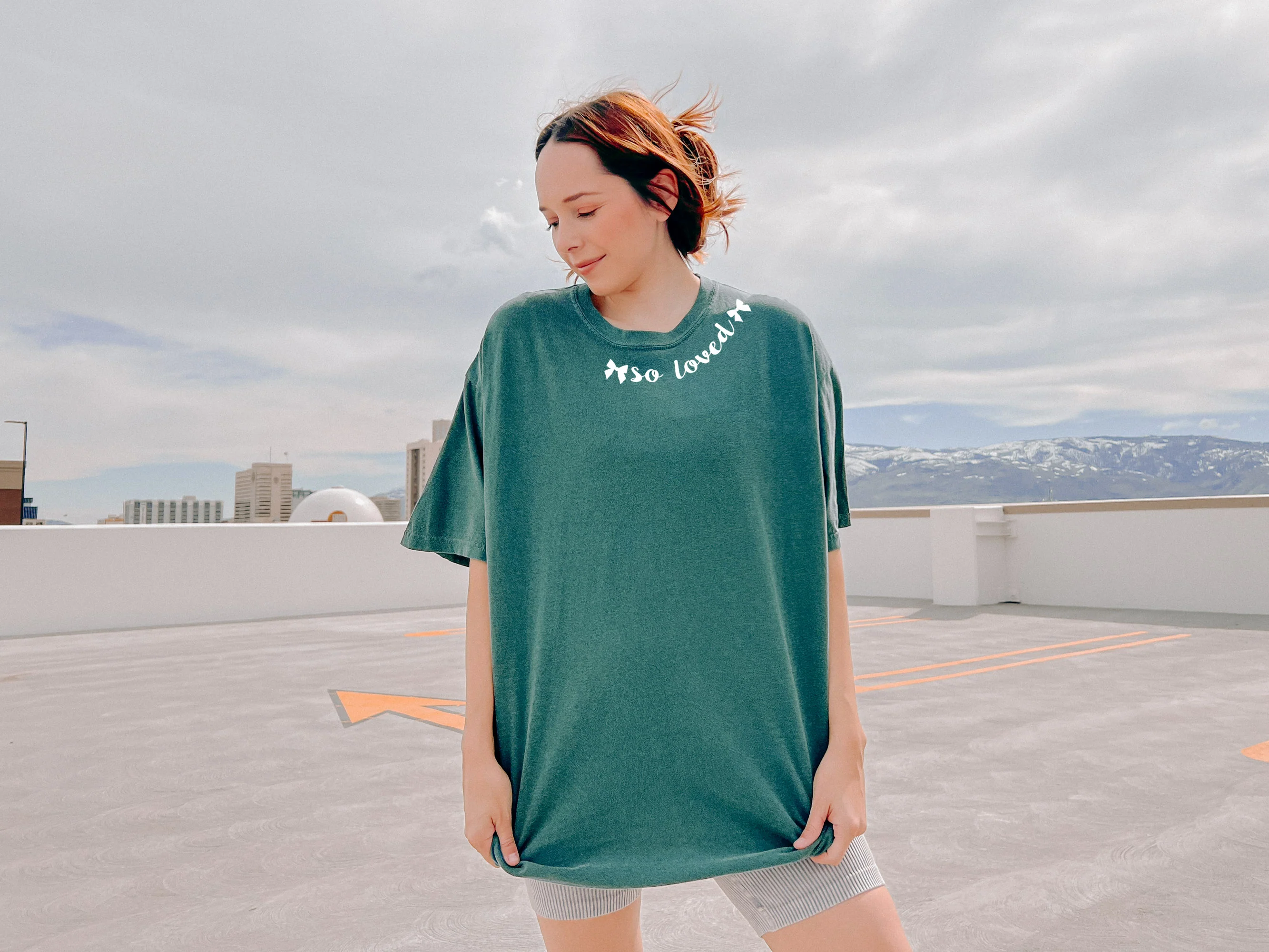 SO LOVED (WITH BOWS) AROUND THE NECK UNISEX TEE - Image 2