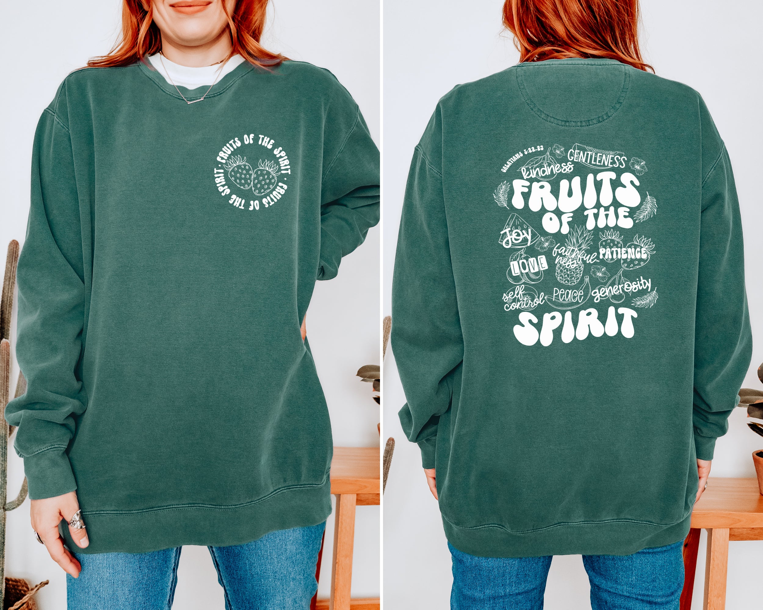 FRUIT OF THE SPIRIT FRONT AND BACK UNISEX SWEATSHIRT - Image 3