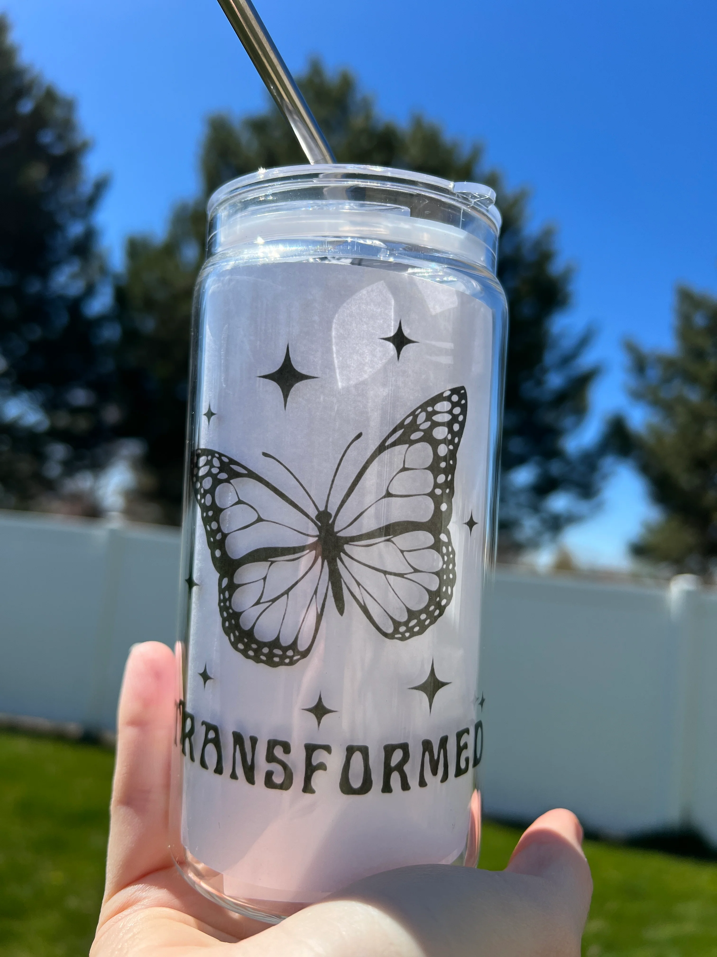 TRANSFORMED BUTTERFLY GLASS TUMBLER - Image 3