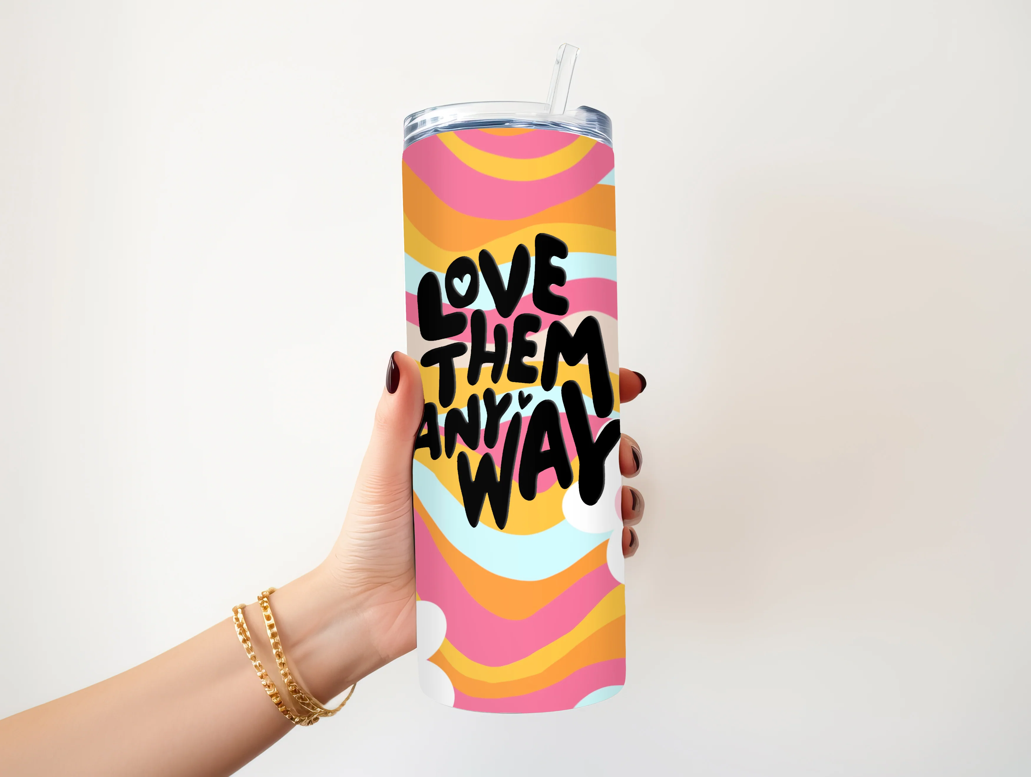 LOVE THEM ANYWAY 20 OZ. SKINNY STAINLESS STEEL TUMBLER - Image 3