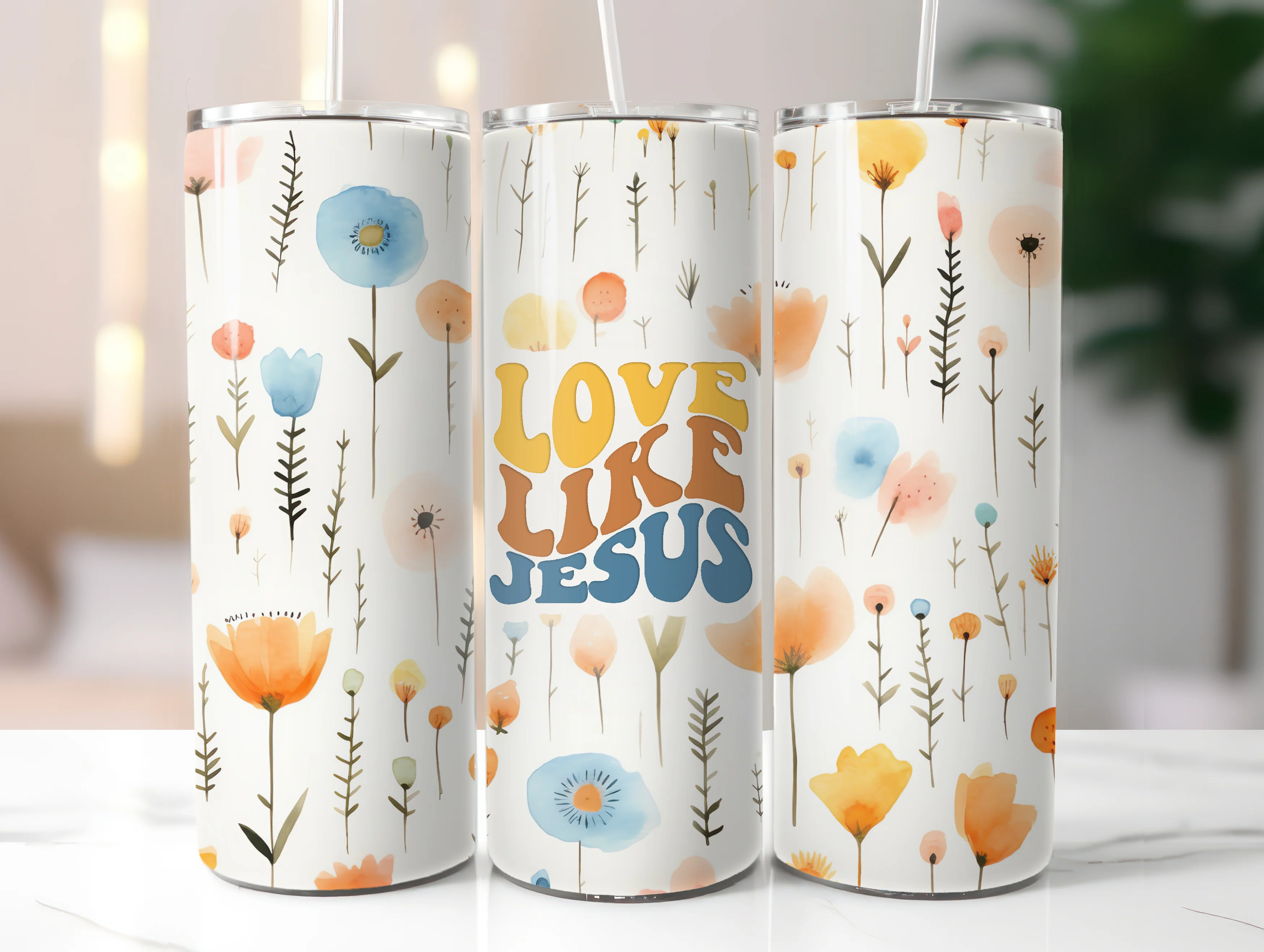 LOVE LIKE JESUS 20 OZ. SKINNY STAINLESS STEEL TUMBLER - Image 3