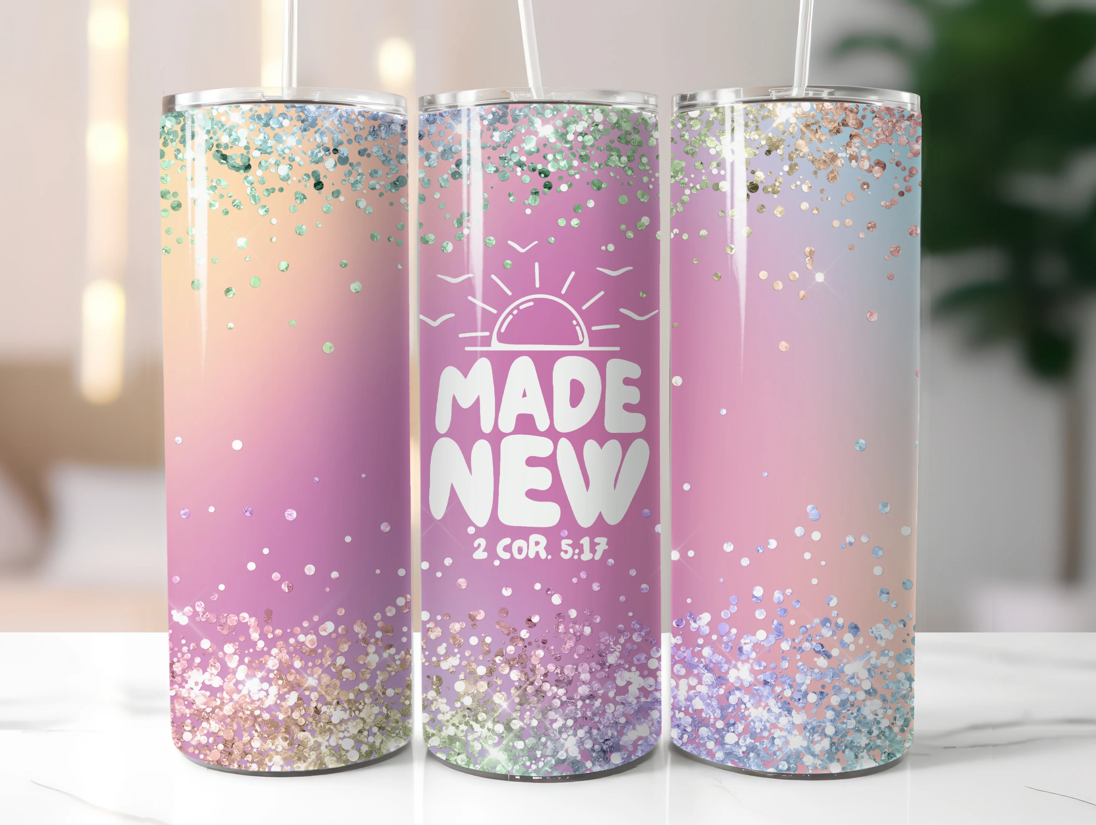 MADE NEW 2 COR. 5:17 20 OZ. SKINNY STAINLESS STEEL TUMBLER - Image 2