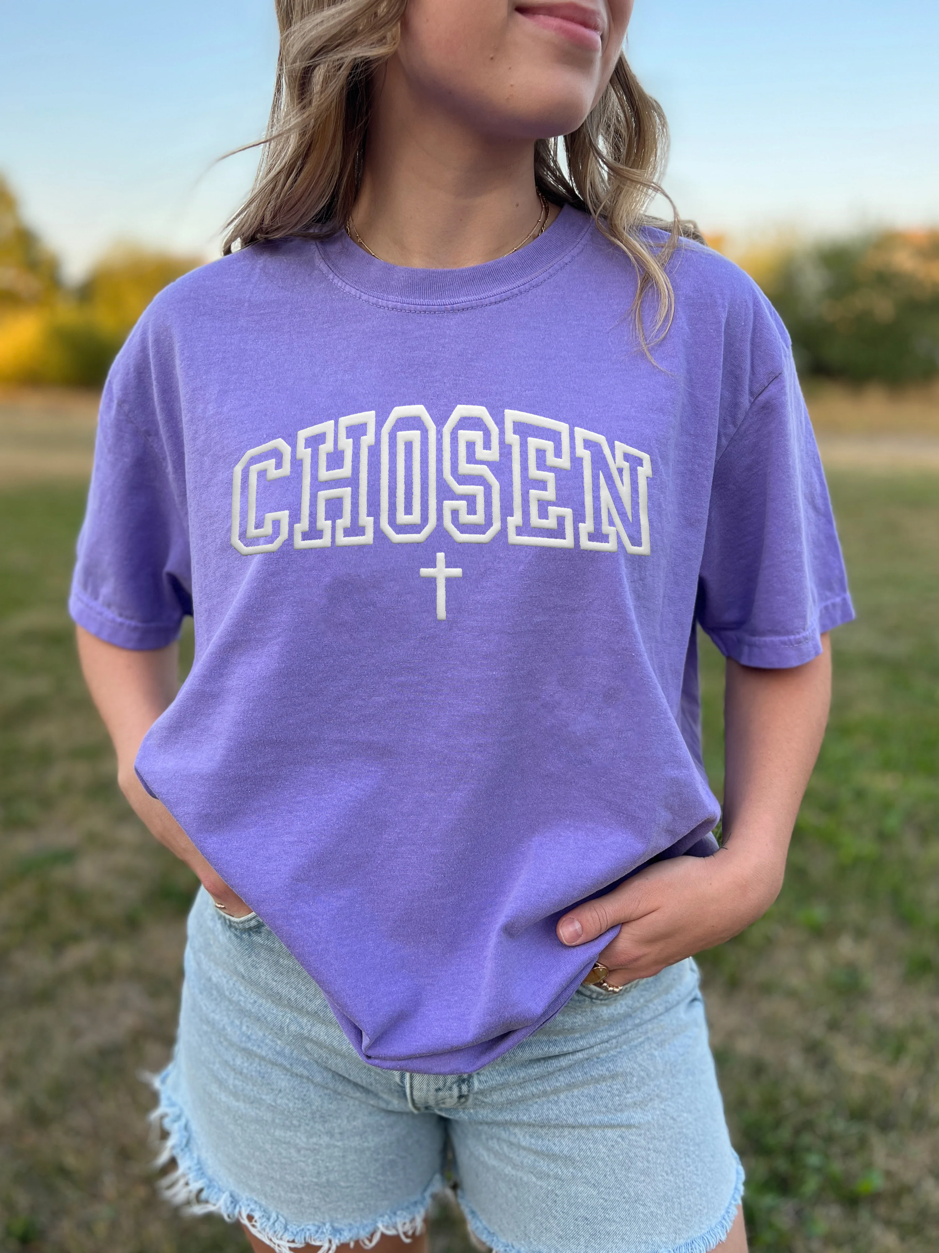 PUFFY CHOSEN WITH CROSS UNISEX TEE - Image 3