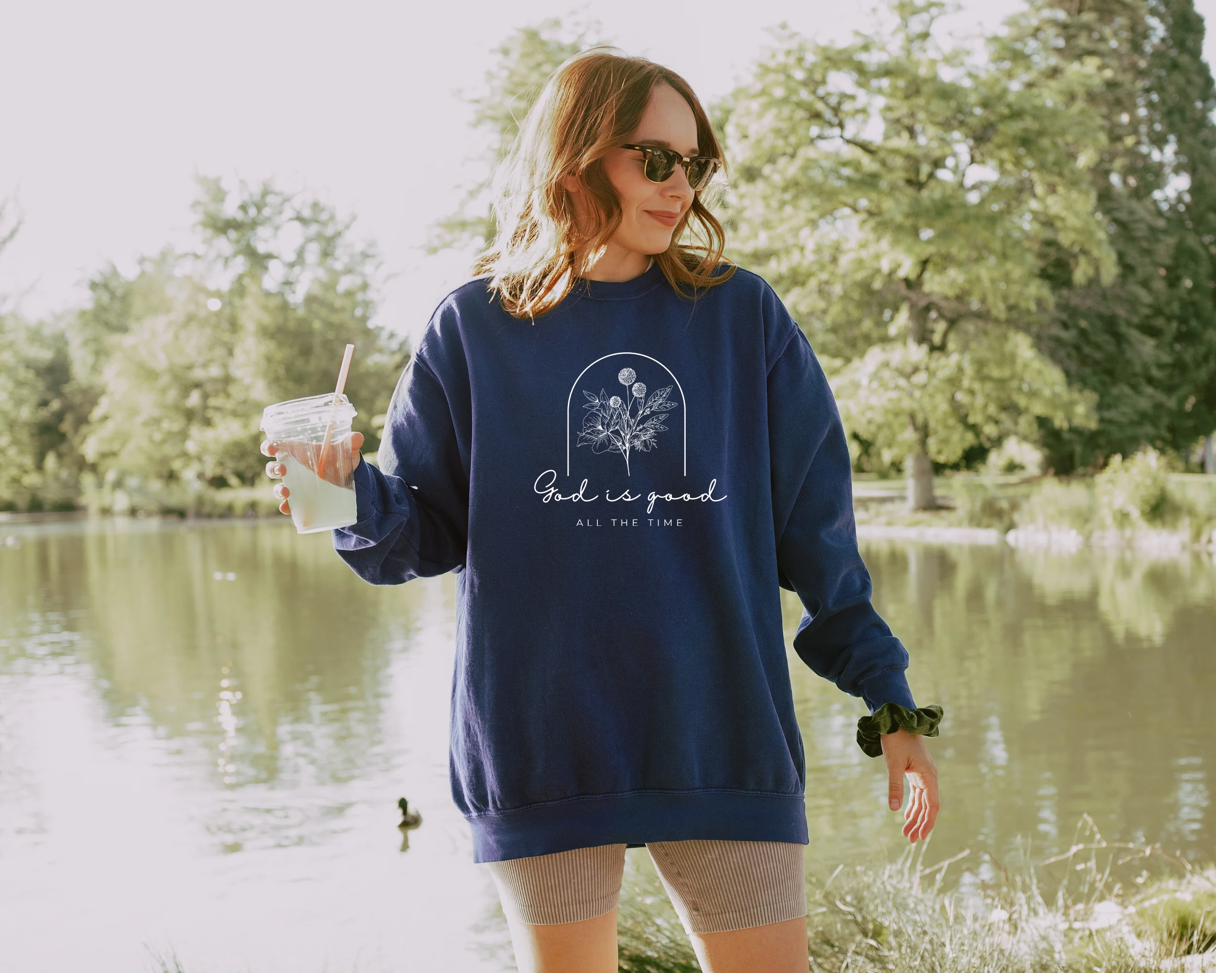 GOD IS GOOD ALL THE TIME UNISEX SWEATSHIRT - Image 3