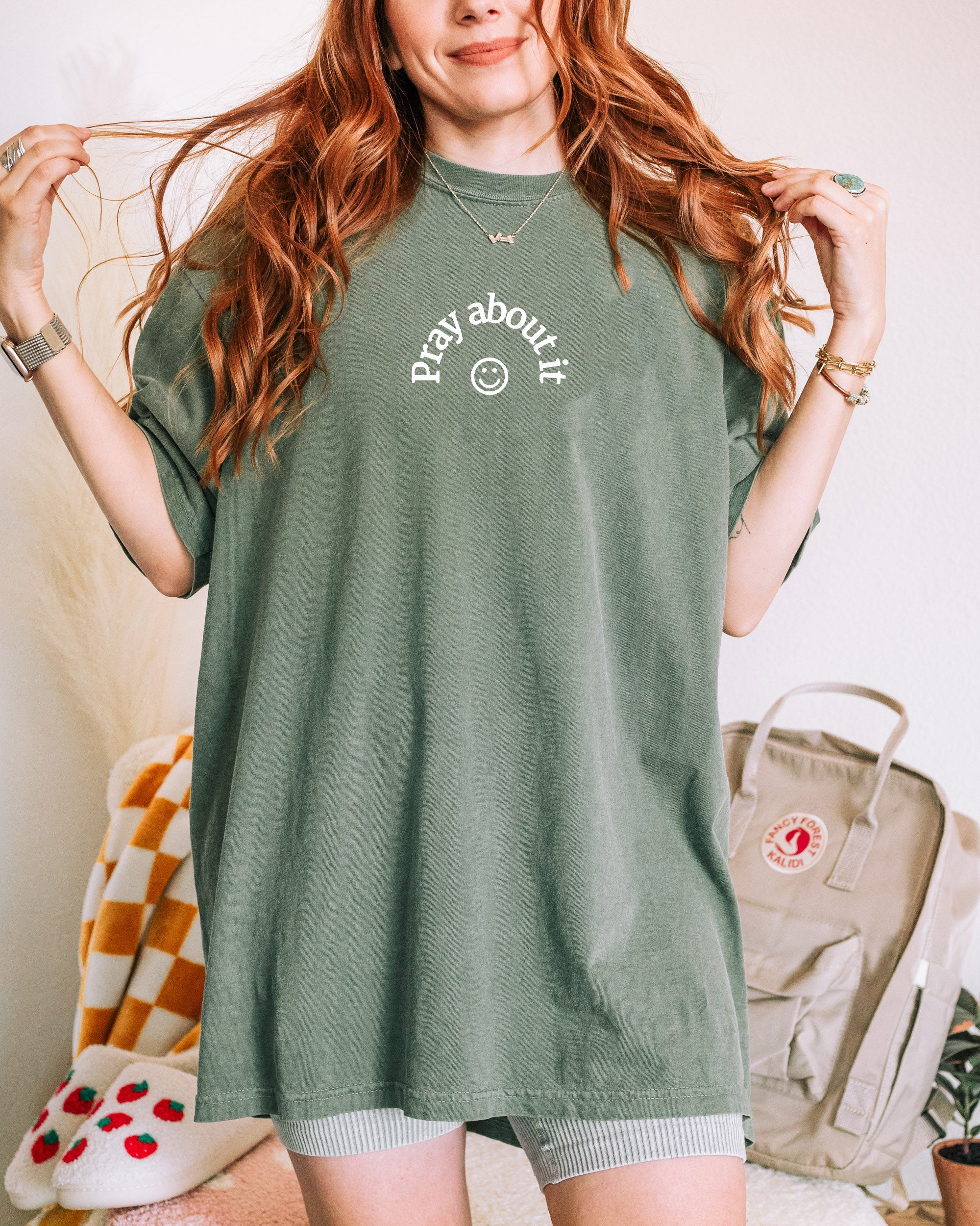 PRAY ABOUT IT SMILEY FACE UNISEX TEE - Image 2