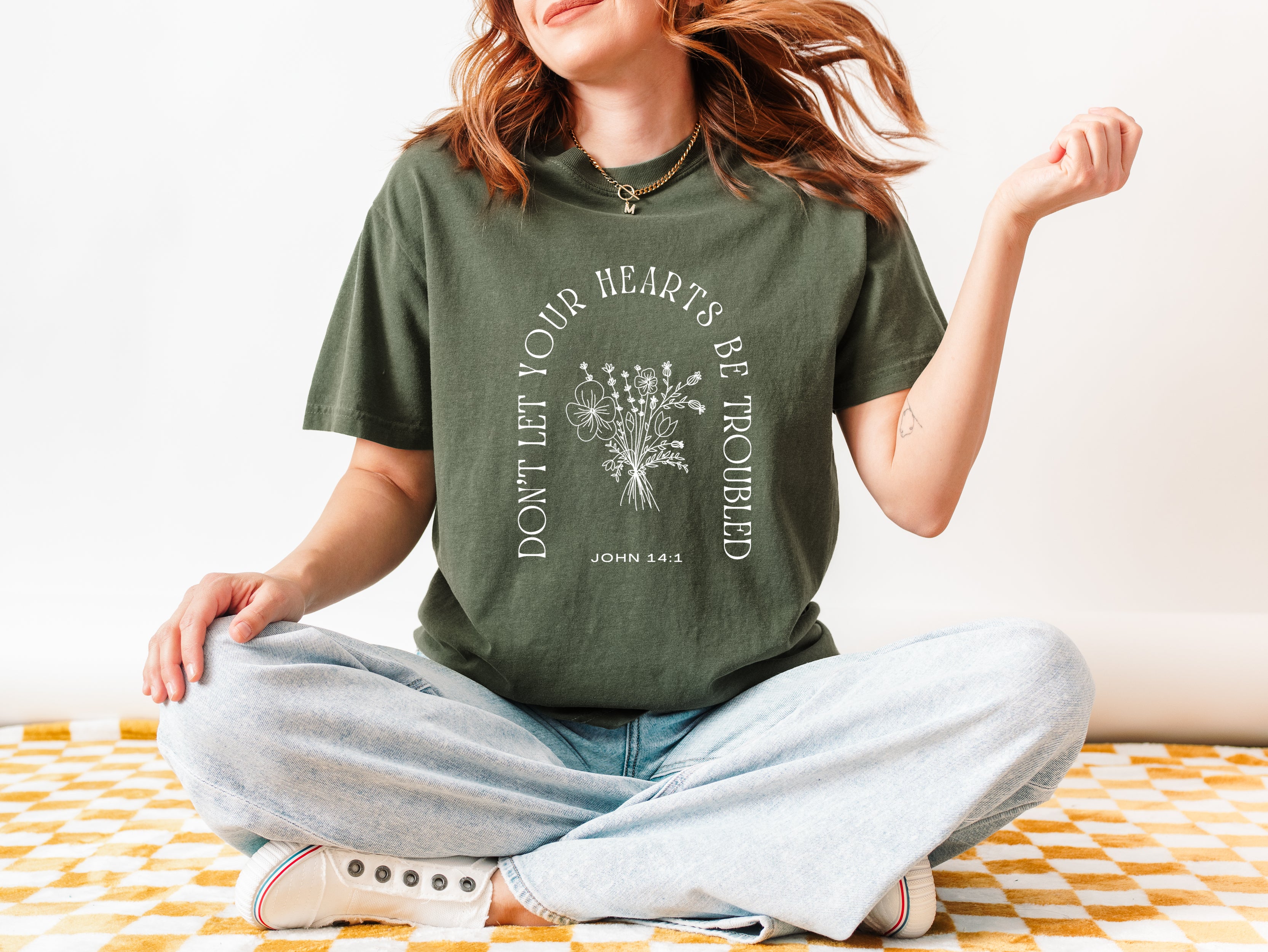 DON'T LET YOUR HEARTS BE TROUBLED UNISEX TEE - Image 3
