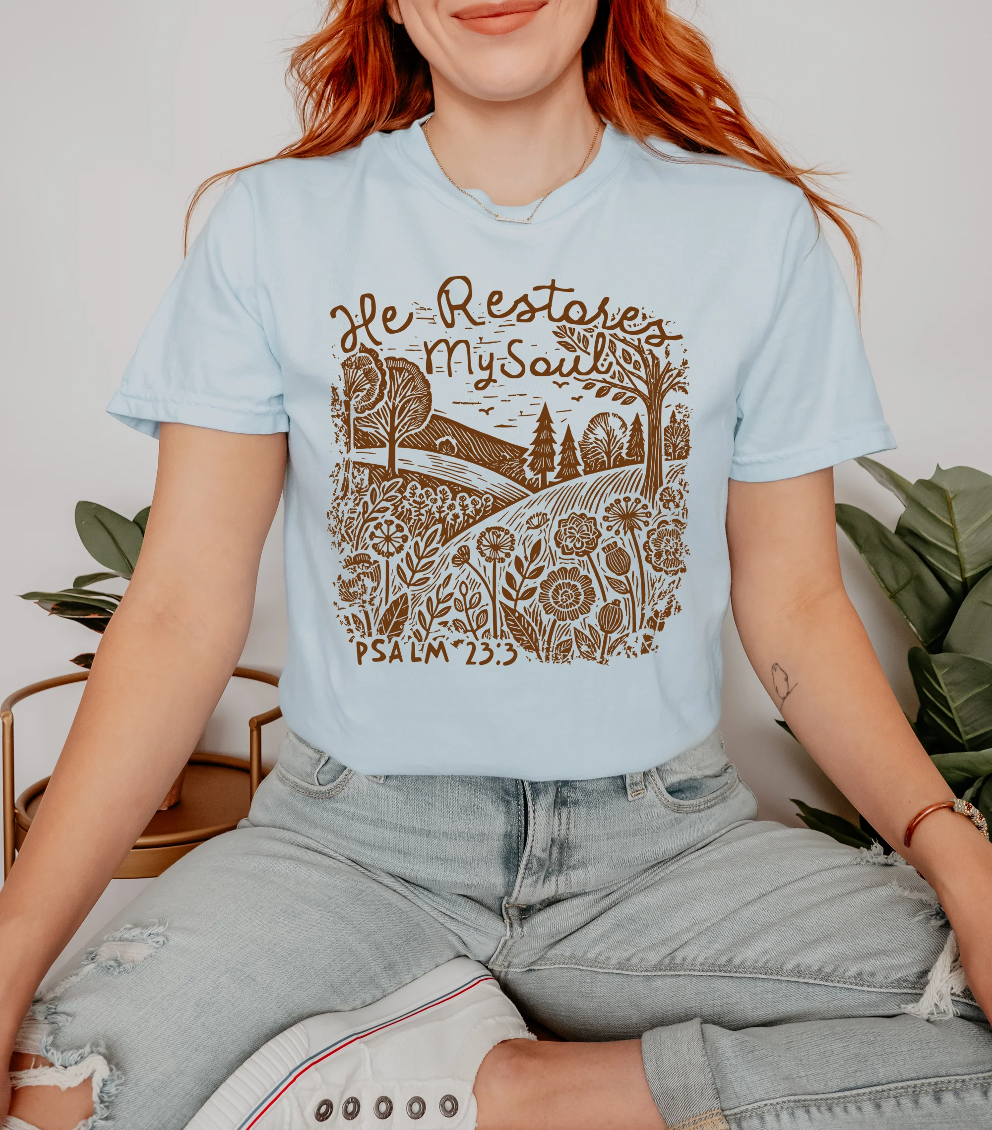 HE RESTORES MY SOUL UNISEX TEE - Image 2