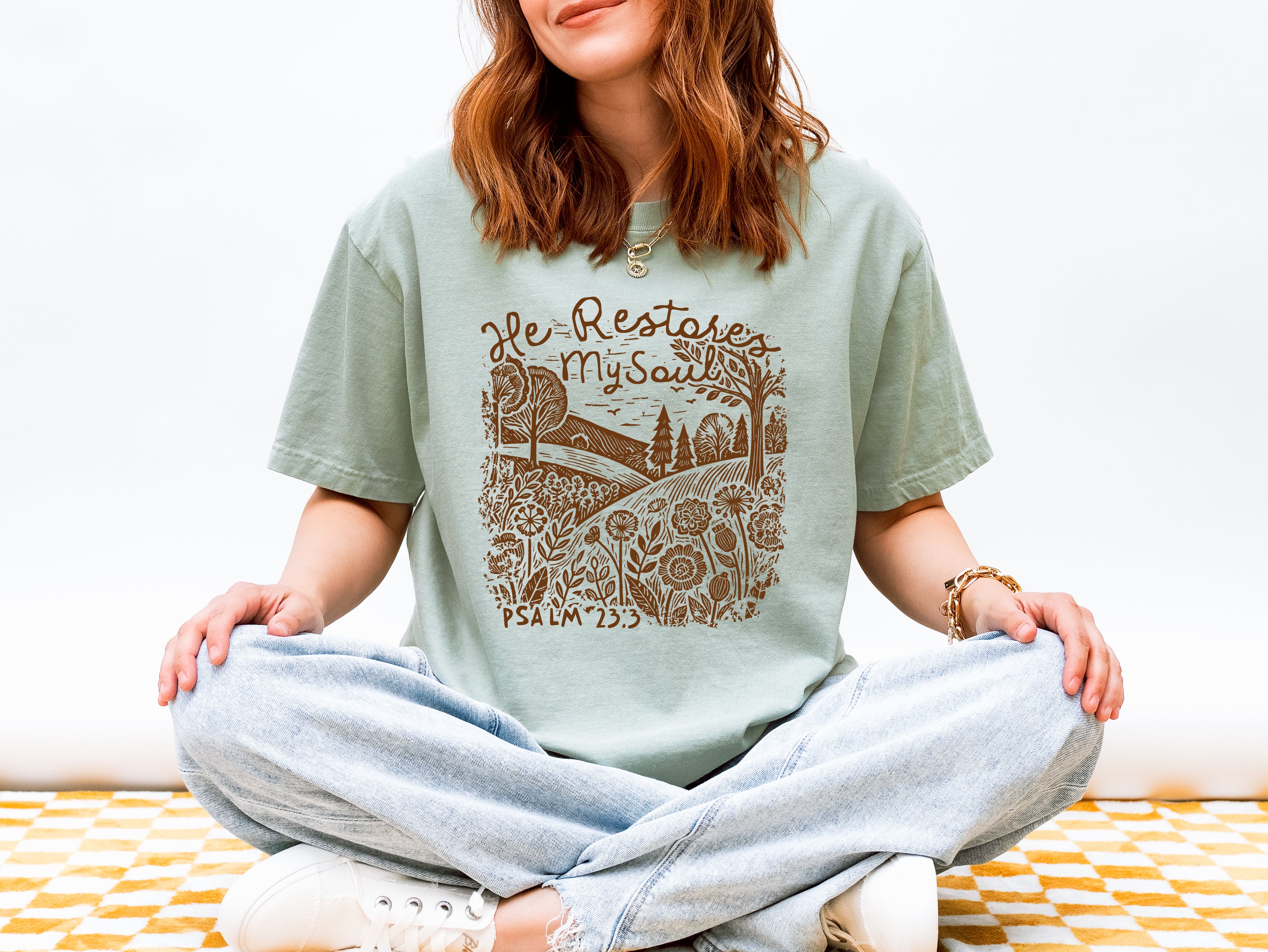 HE RESTORES MY SOUL UNISEX TEE - Image 4