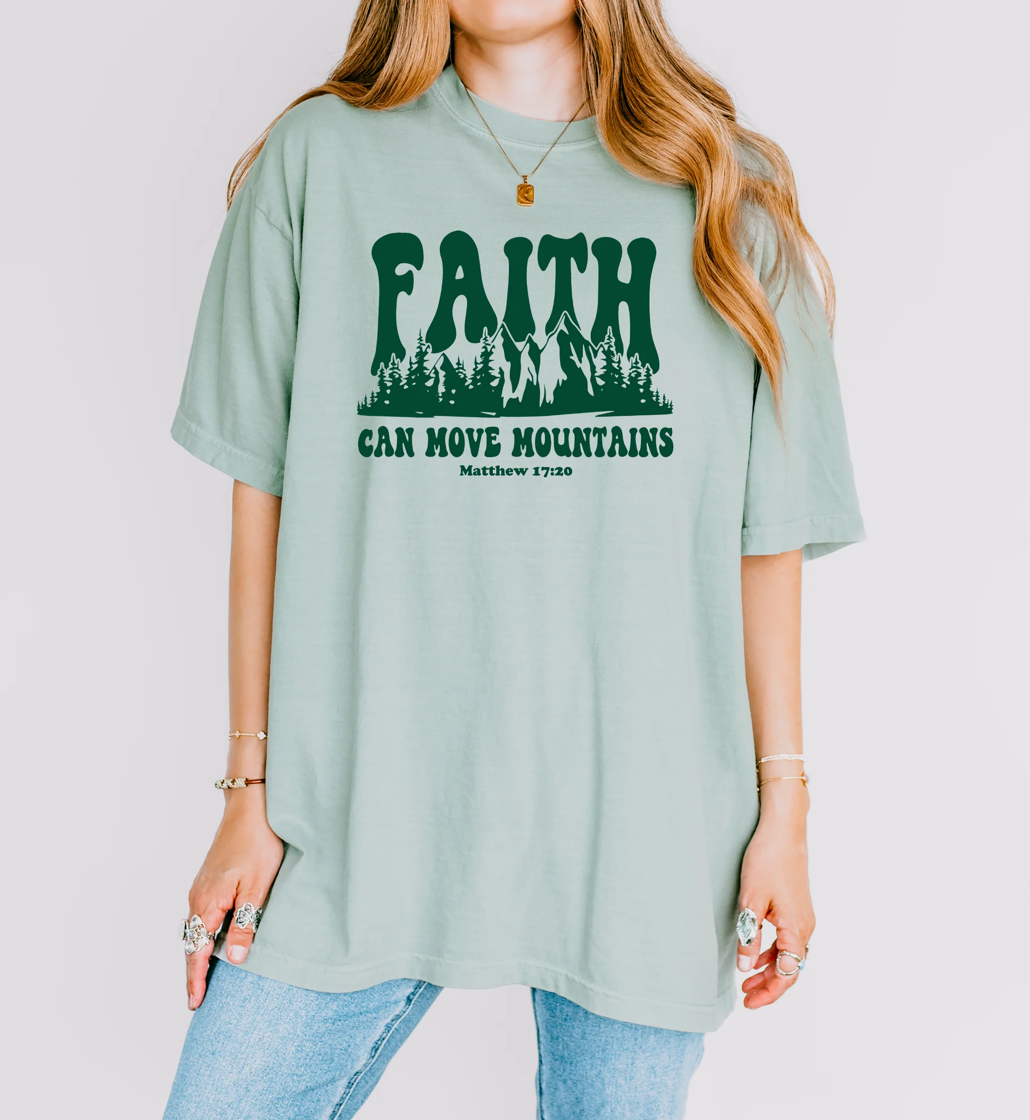 FAITH CAN MOVE MOUNTAINS MATTHEW 17:20 UNISEX TEE - Image 4