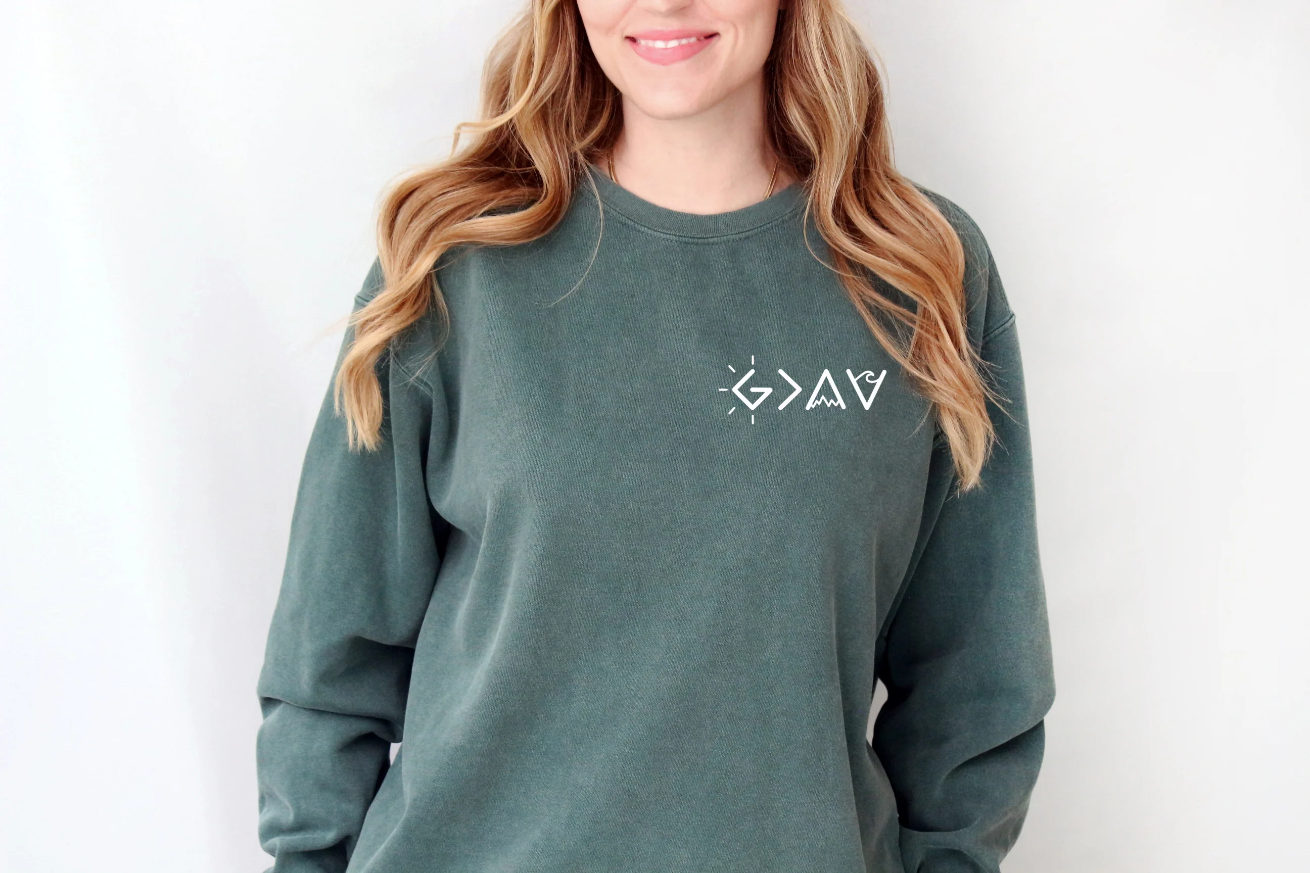 GOD IS GREATER THAN OUR HIGHS AND LOWS SWEATSHIRT - Image 2