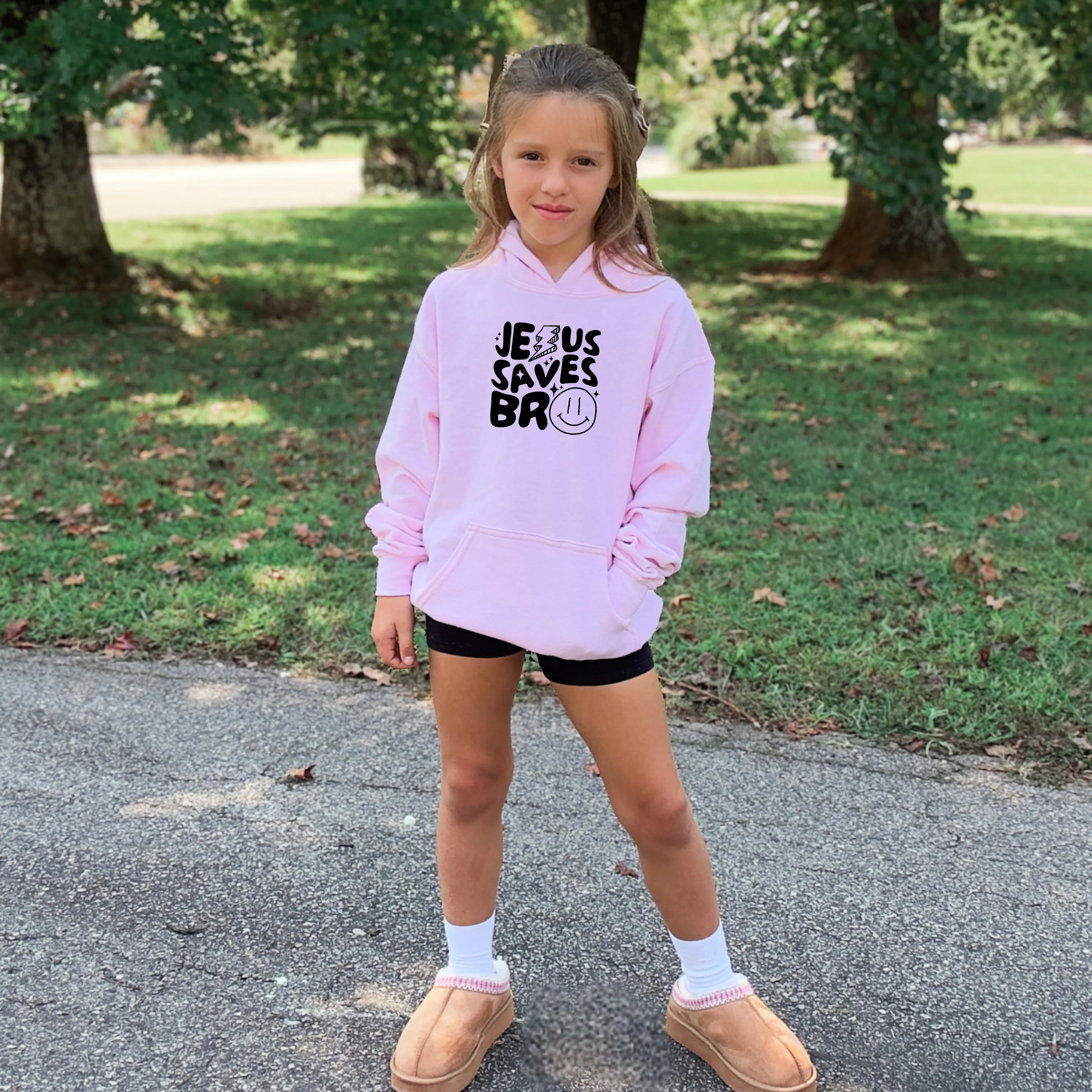 JESUS SAVES BRO YOUTH HOODIE - Image 2