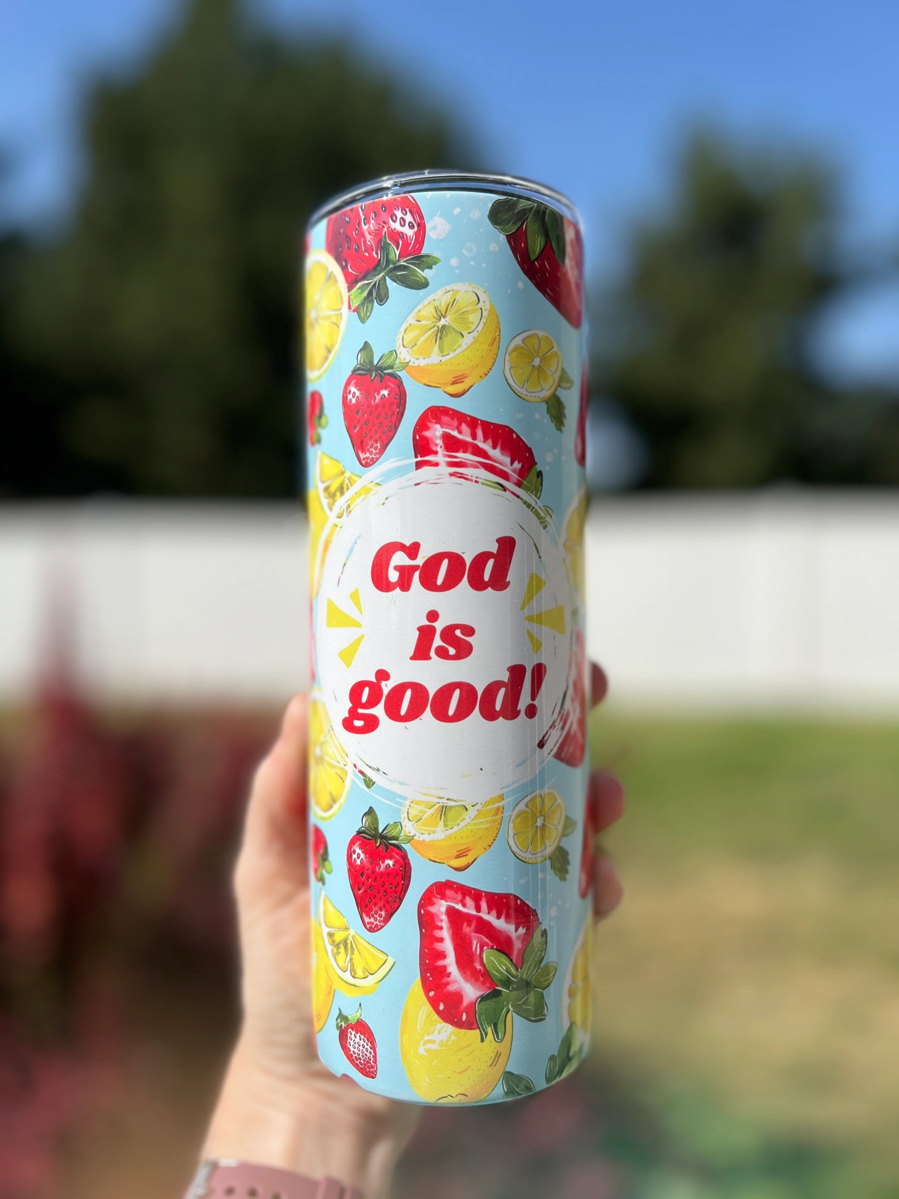 GOD IS GOOD 20 OZ. STAINLESS STEEL SKINNY TUMBLER - Image 2