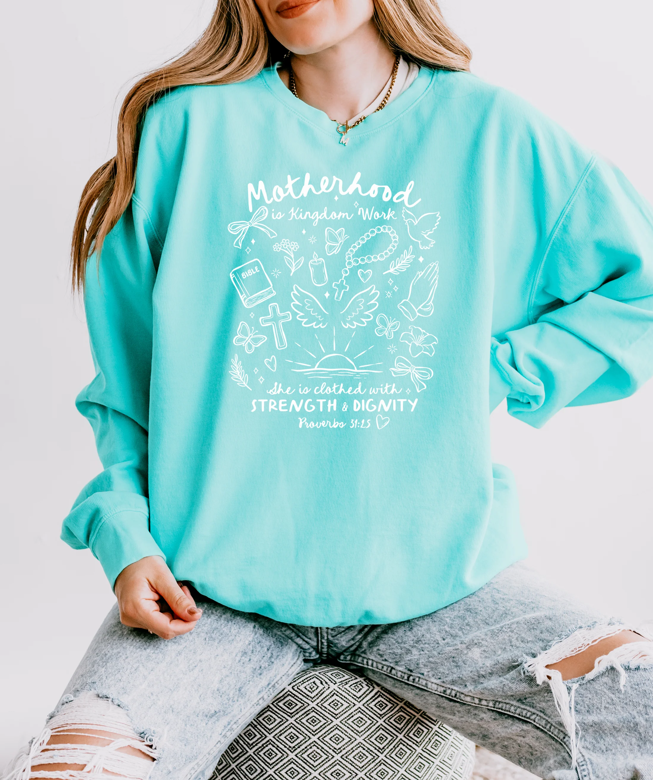 MOTHERHOOD IS KINGDOM WORK UNISEX SWEATSHIRT - Image 3