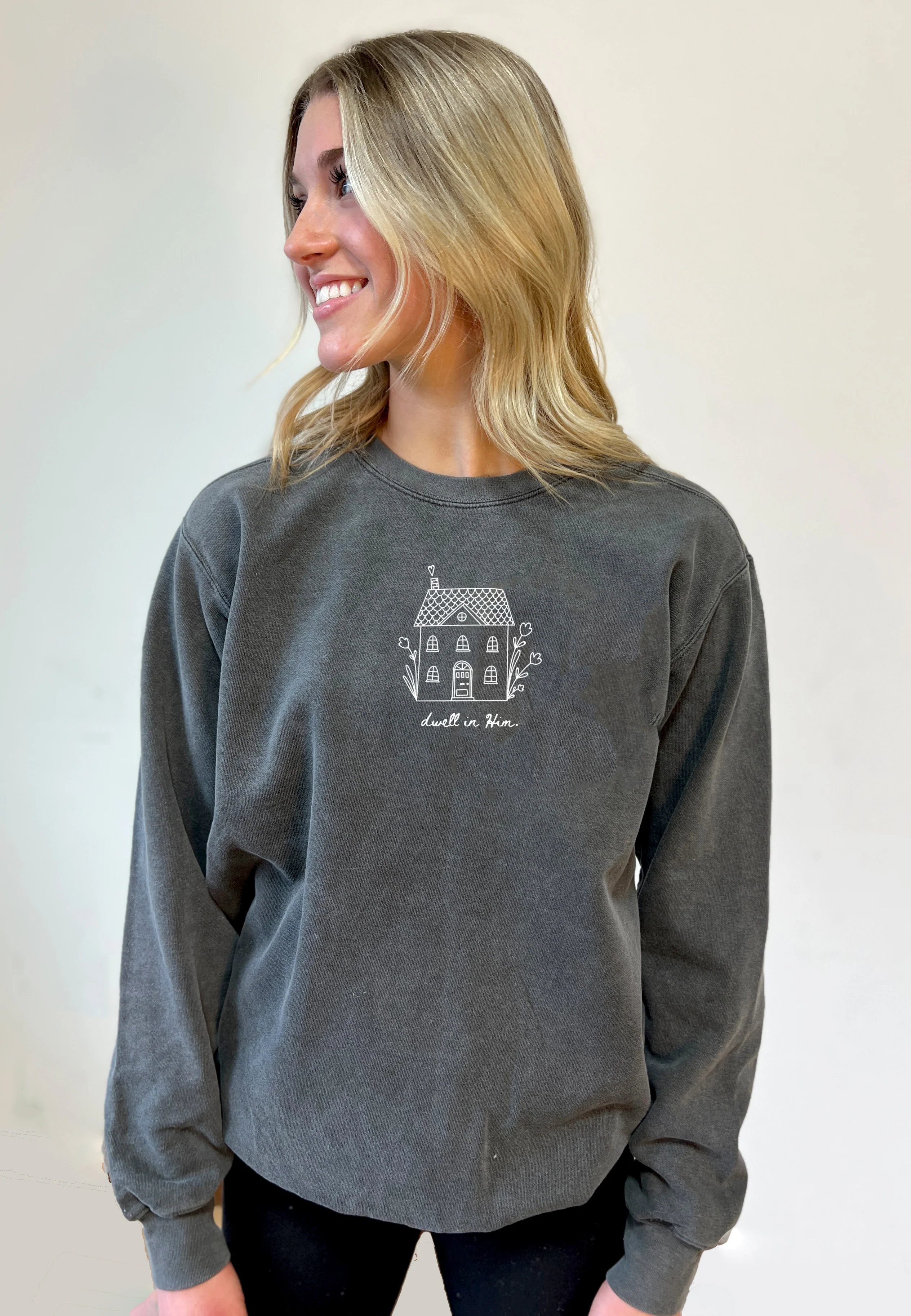 DWELL IN HIM UNISEX SWEATSHIRT - Image 2