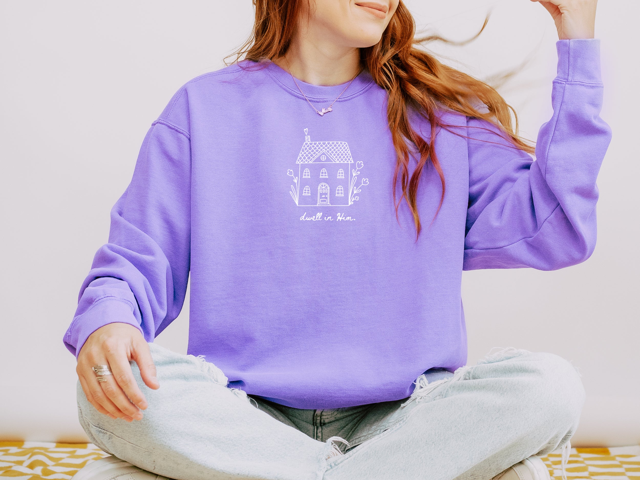 DWELL IN HIM UNISEX SWEATSHIRT - Image 4