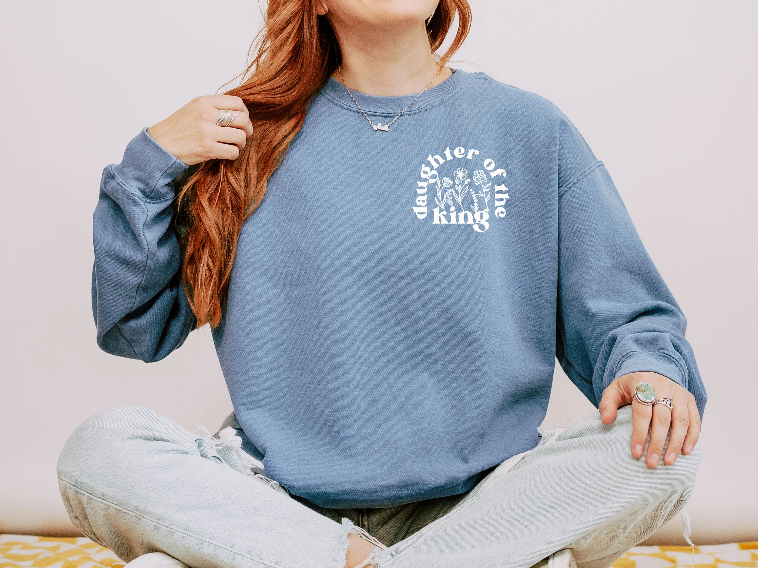 DAUGHTER OF THE KING POCKET DESIGN UNISEX SWEATSHIRT - Image 2