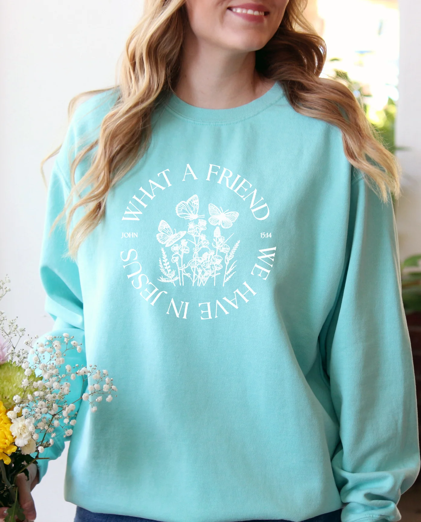 WHAT A FRIEND WE HAVE IN JESUS UNISEX SWEATSHIRT - Image 2