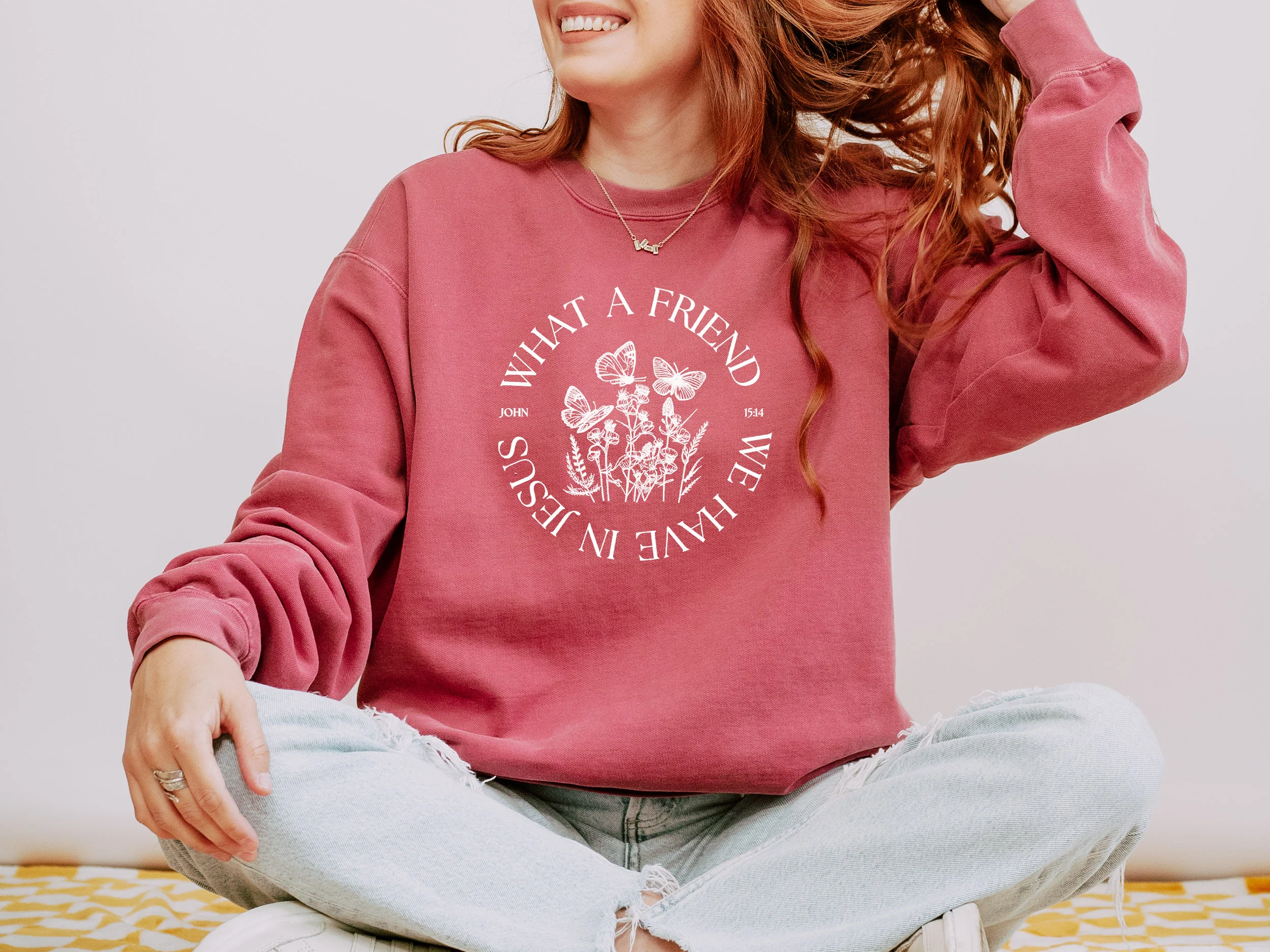 WHAT A FRIEND WE HAVE IN JESUS UNISEX SWEATSHIRT - Image 3