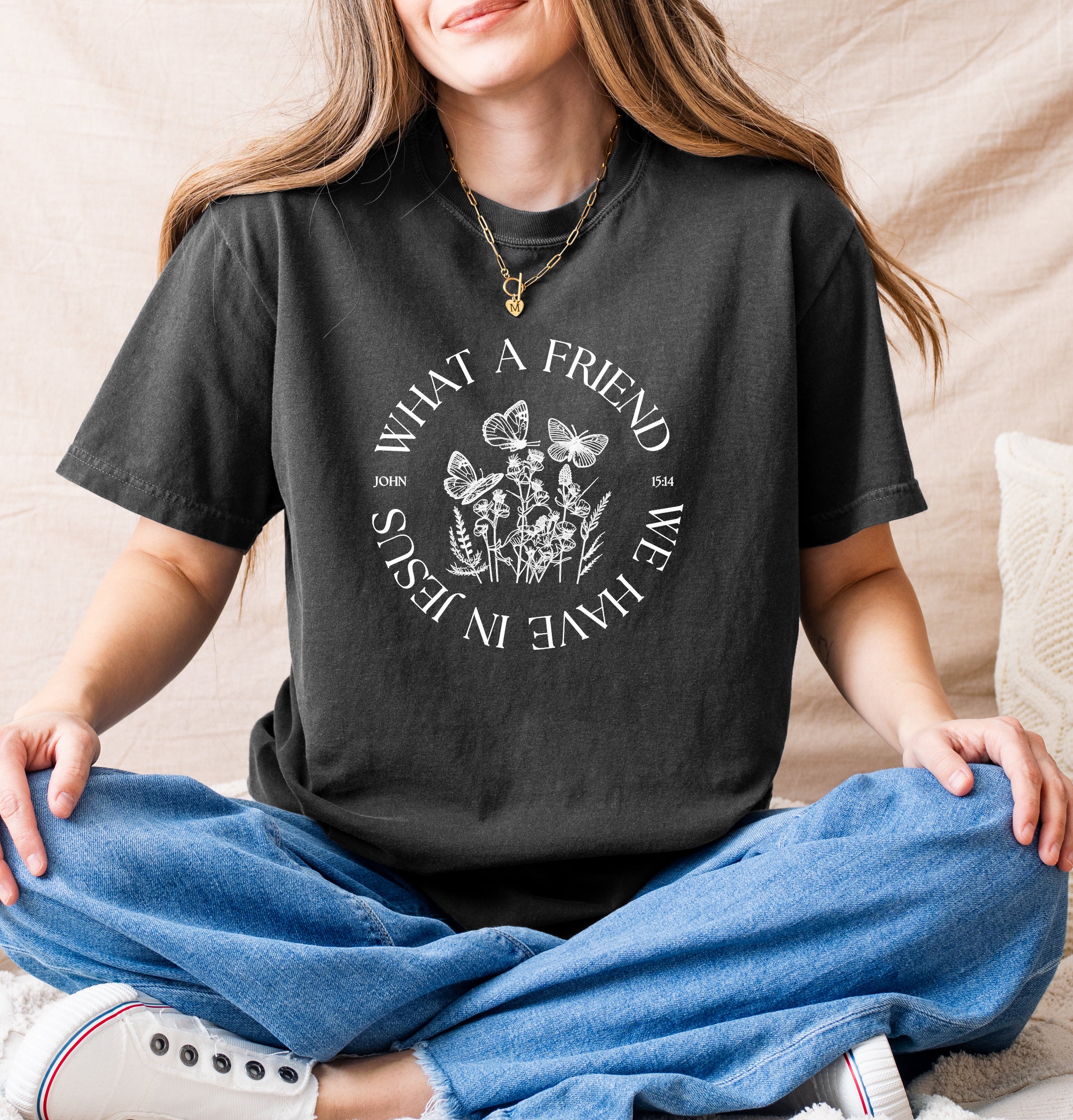 WHAT A FRIEND WE HAVE IN JESUS UNISEX TEE - Image 2